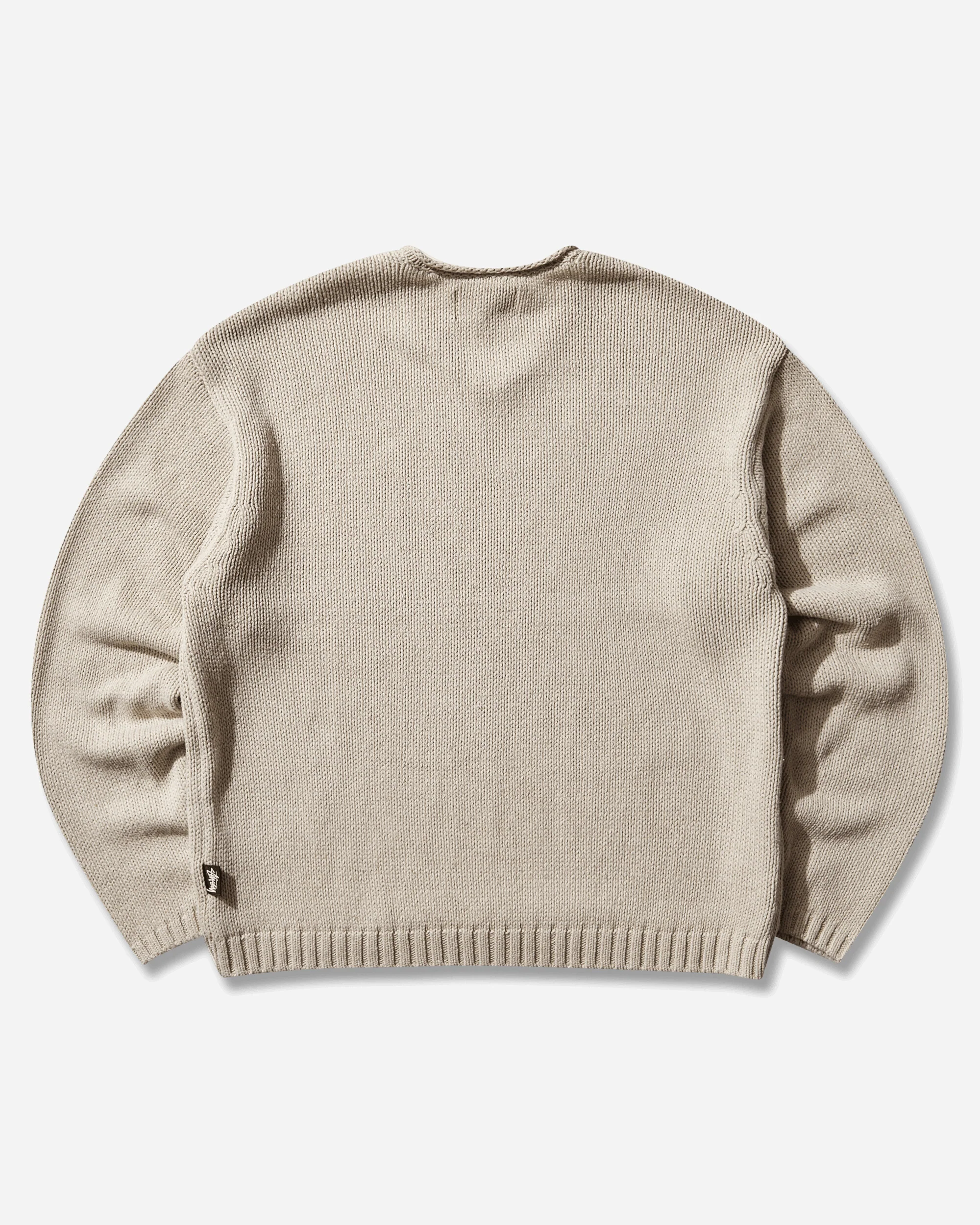Roll V Neck Sweater Oatmeal - Image 2