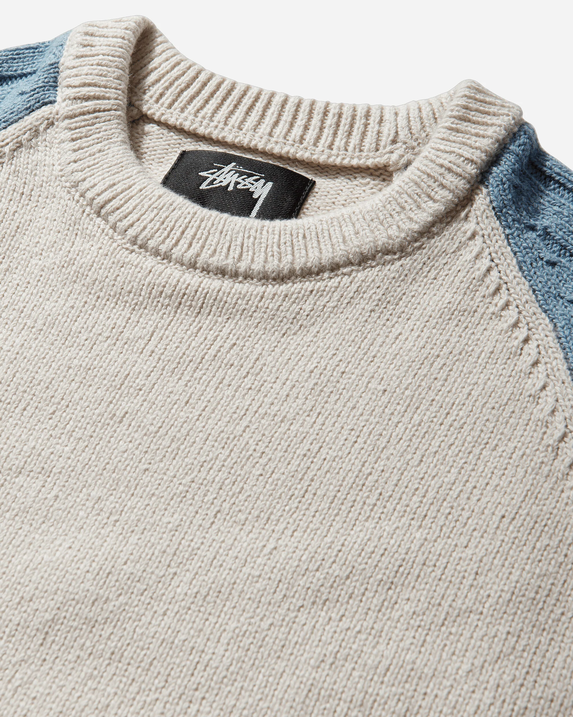 Stripe Raglan Crewneck Sweater Blue - Image 4
