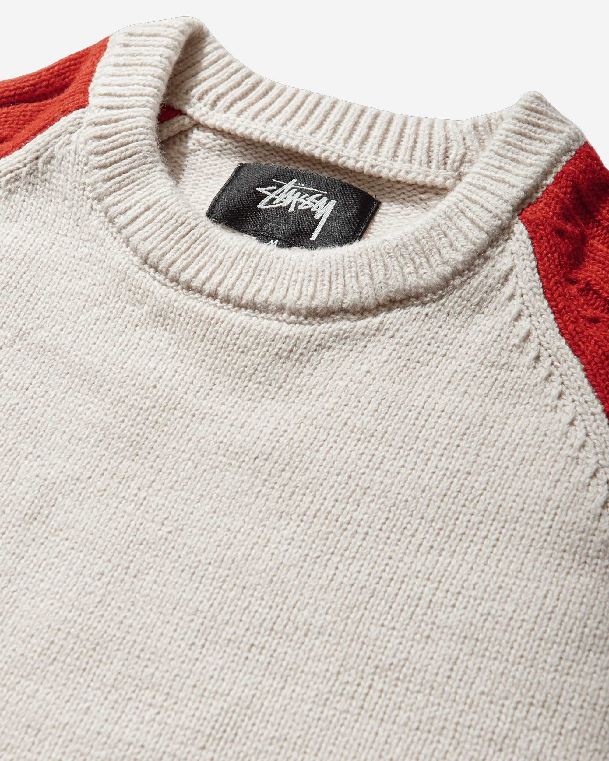 Stripe Raglan Crewneck Sweater Red - Image 4