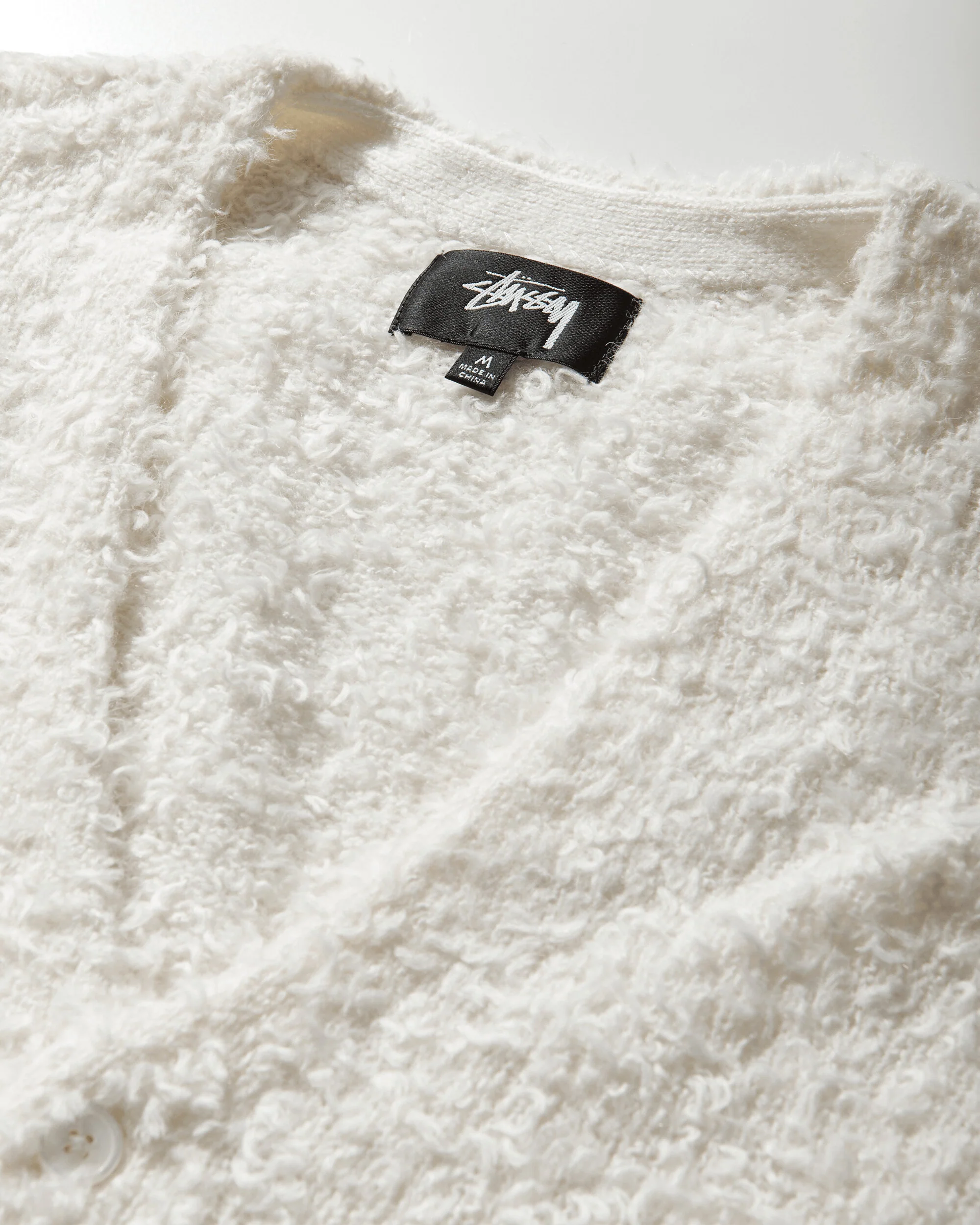 Textured Cardigan Off White - Image 3