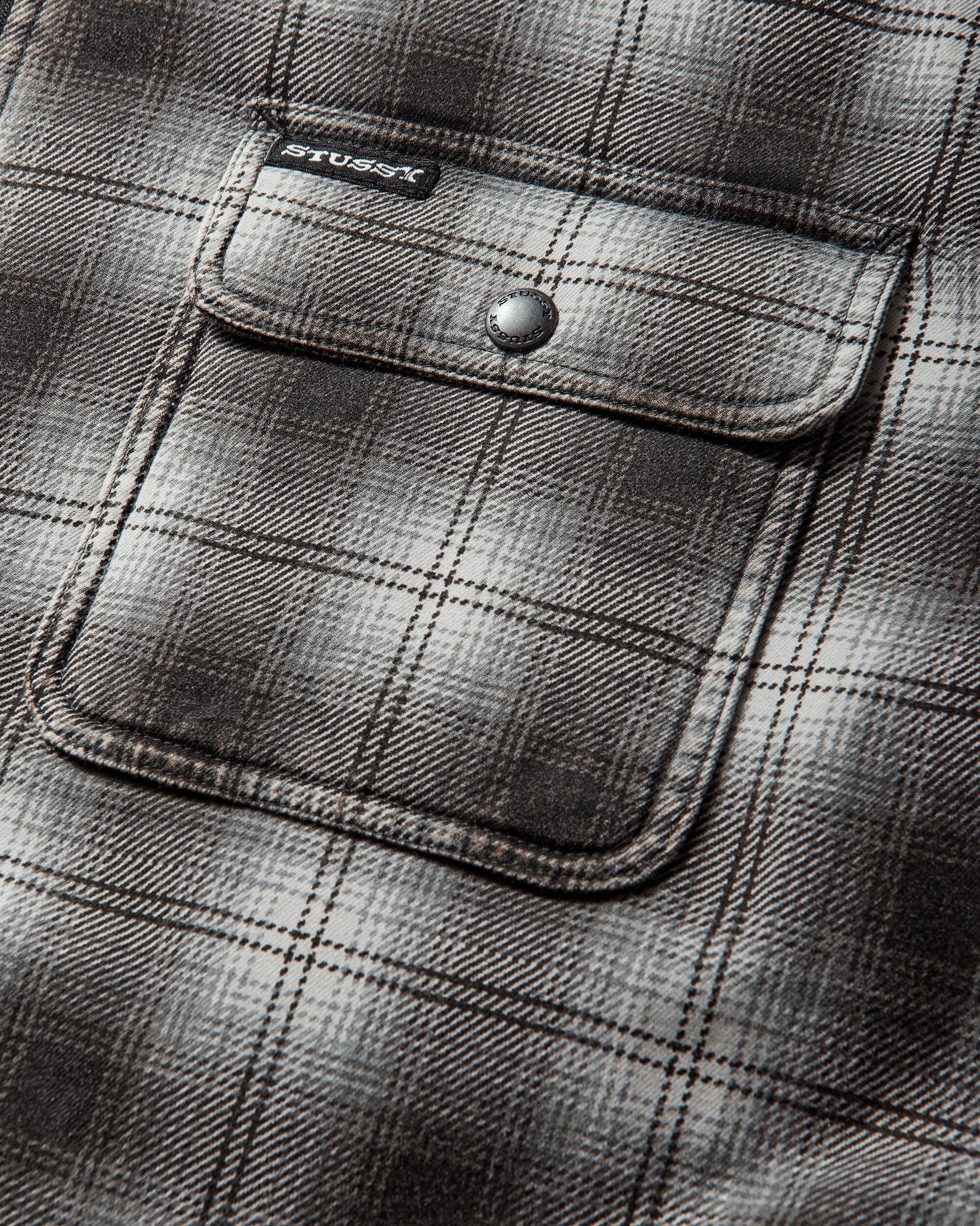 Zip Hooded Plaid Shirt Charcoal - Image 3