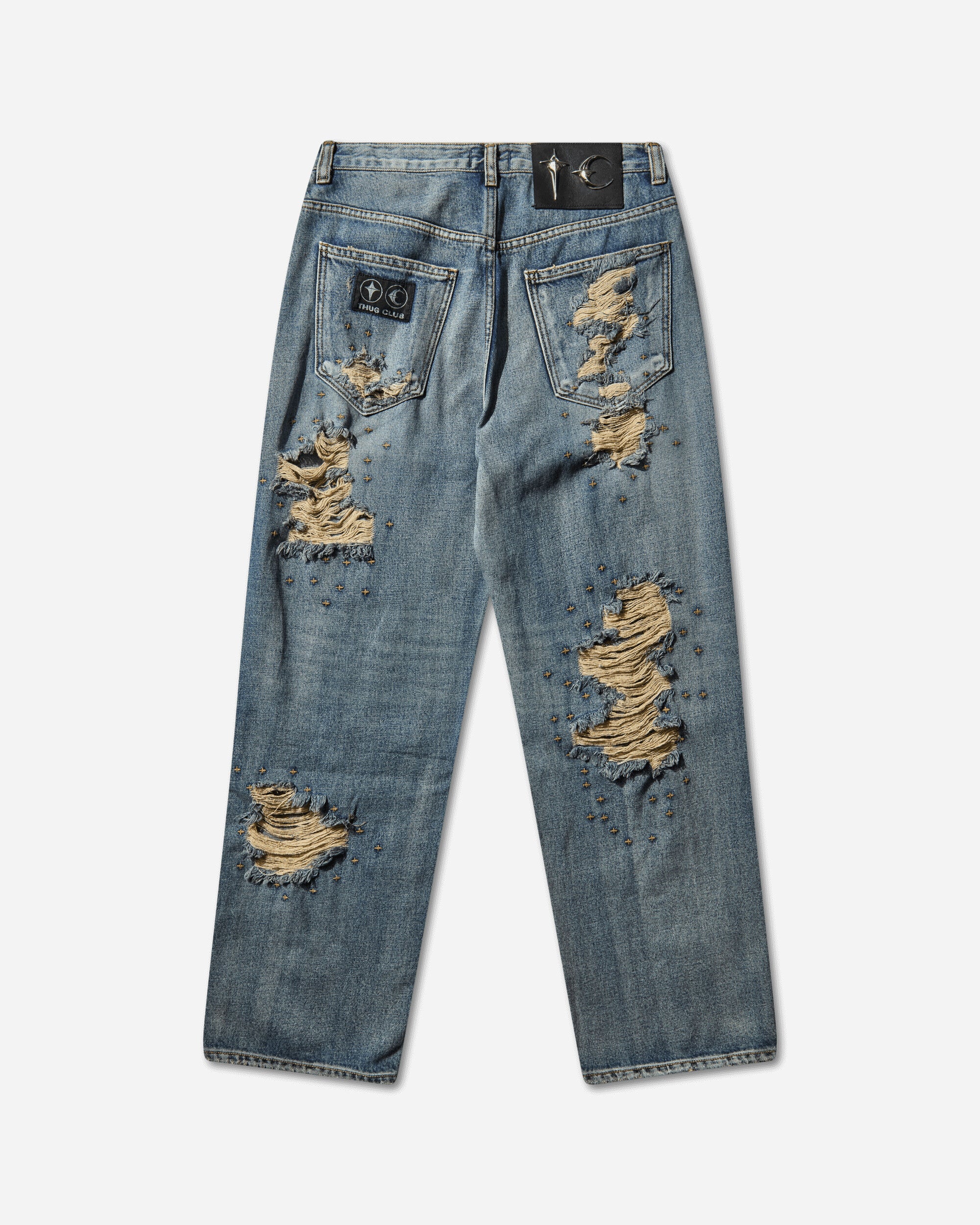 Men's Vintage Double Knee Pants Blue - Image 2