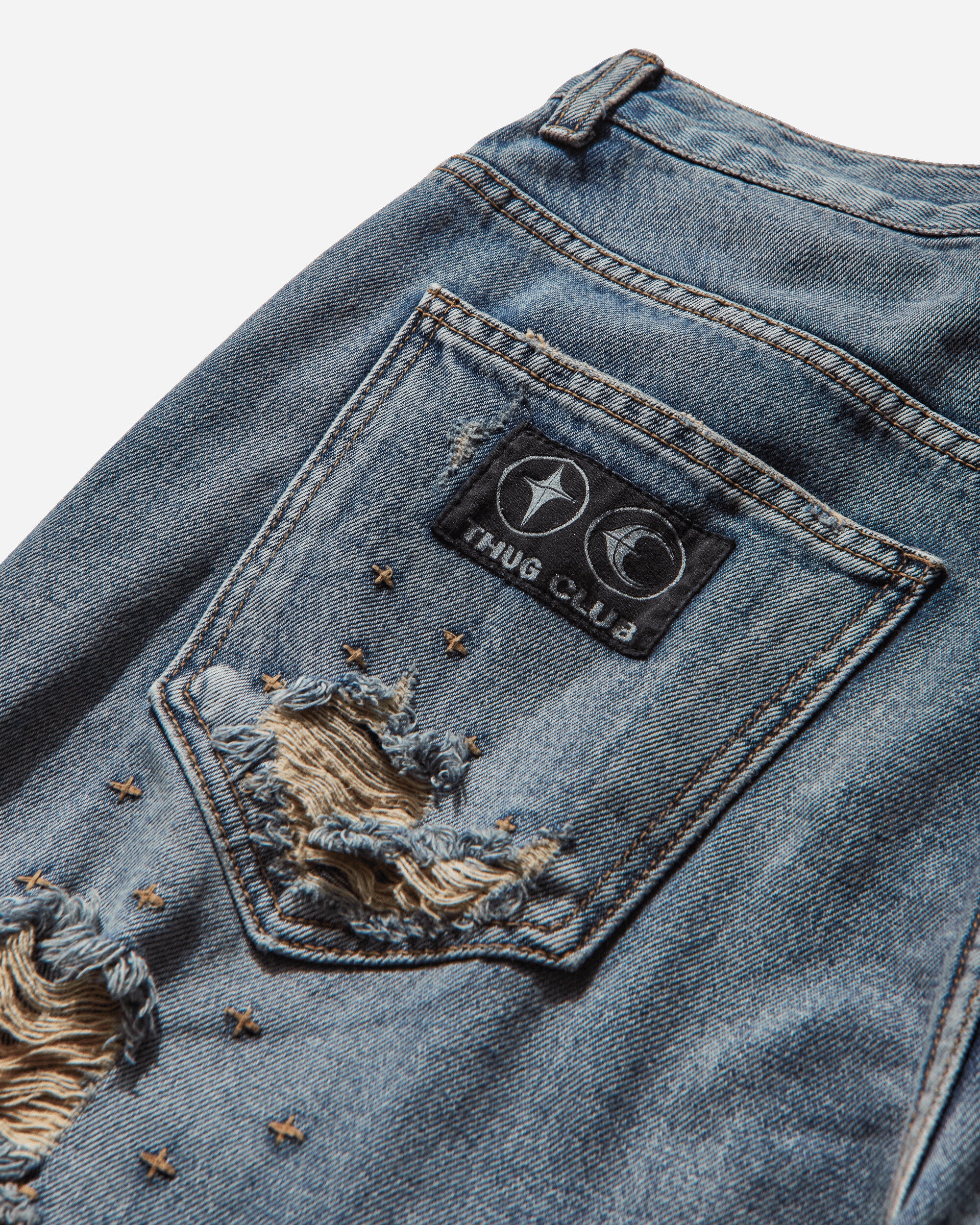 Men's Vintage Double Knee Pants Blue - Image 3