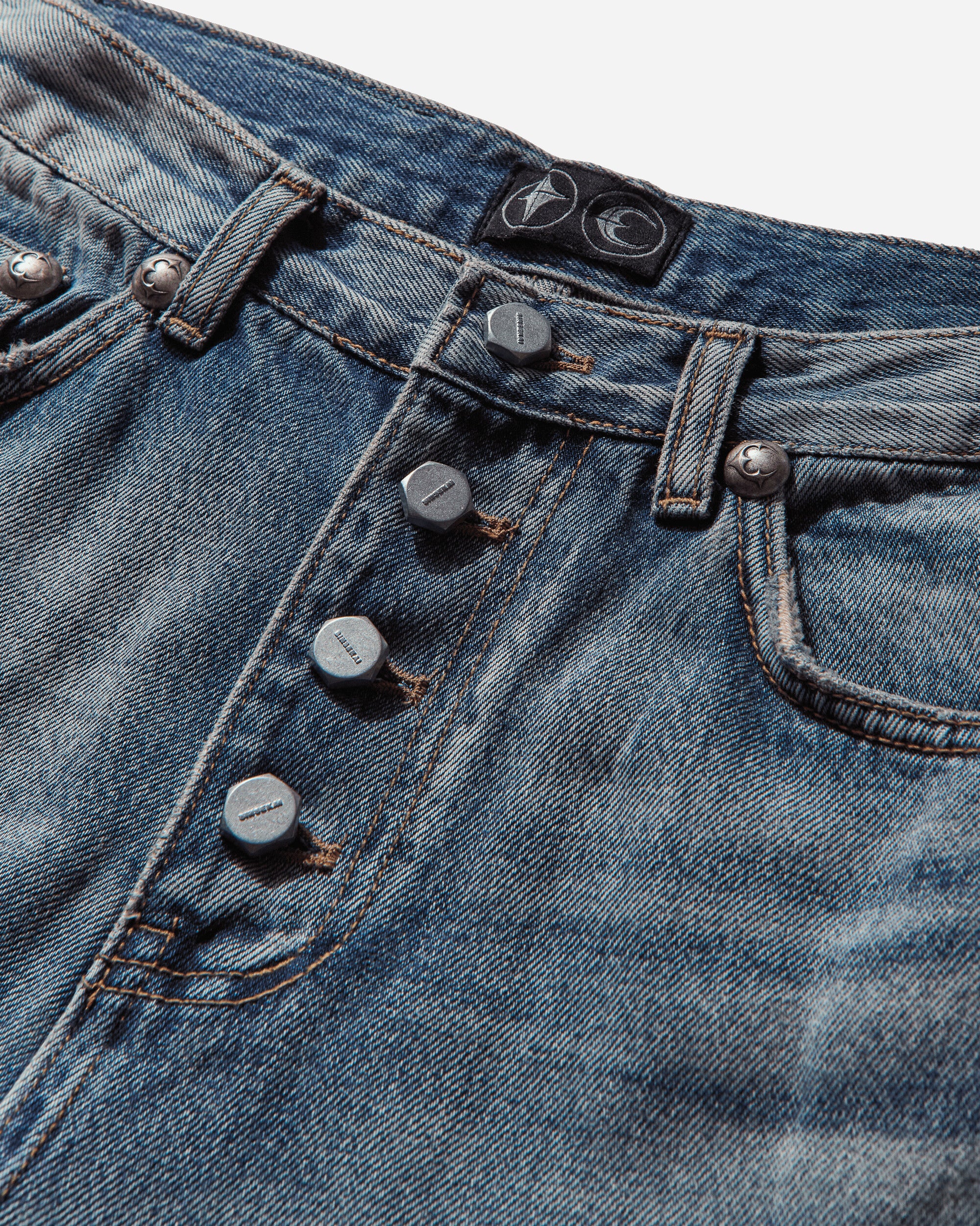 Men's Vintage Double Knee Pants Blue - Image 4