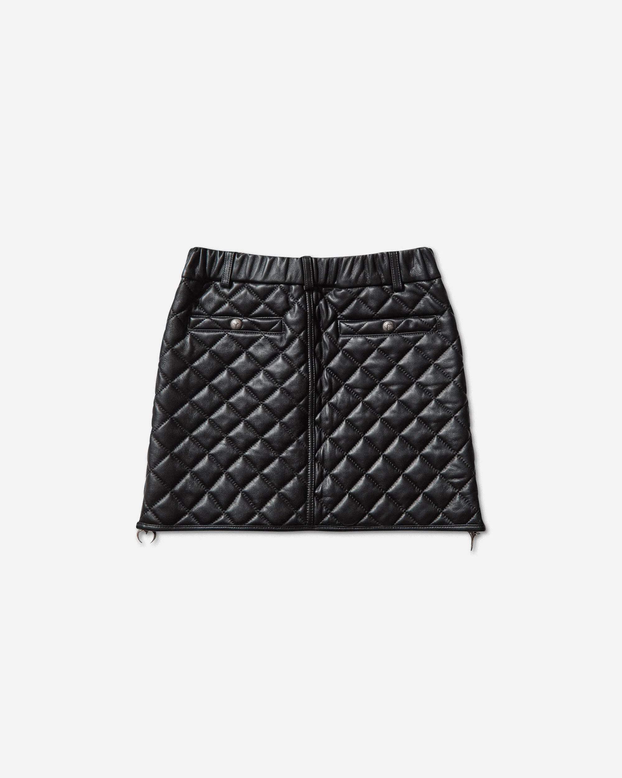 Women's Angels Quilted Short Skirt Black - Image 2