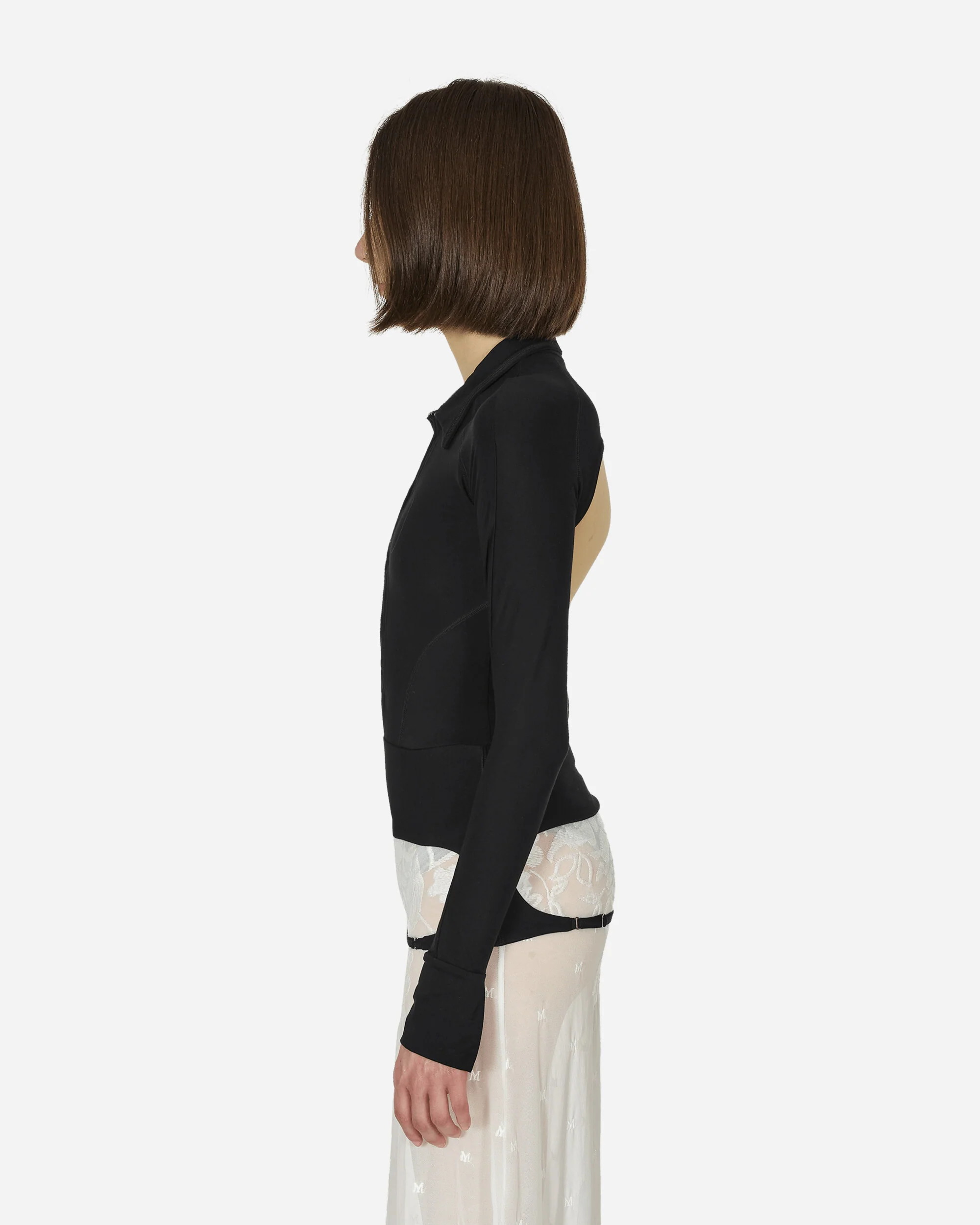Backless Jersey Shirt Black - Image 2