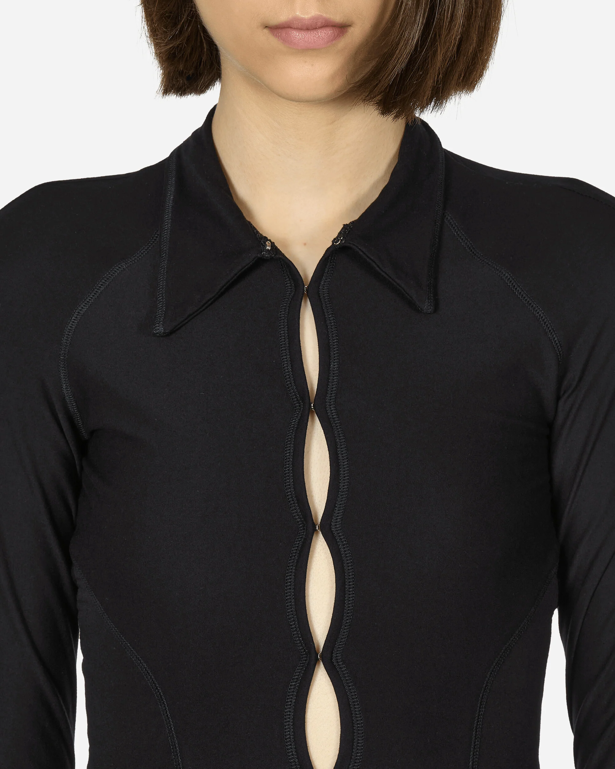Backless Jersey Shirt Black - Image 5