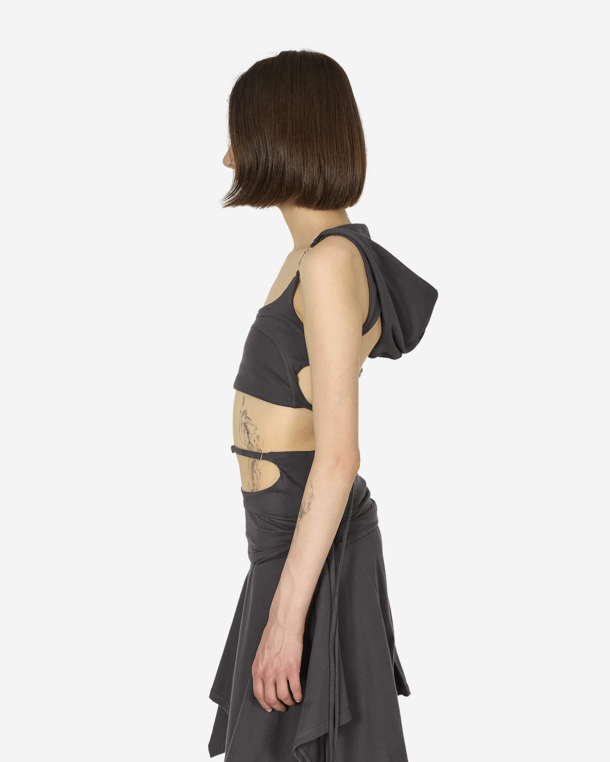 System Hooded Bra Charcoal - Image 2