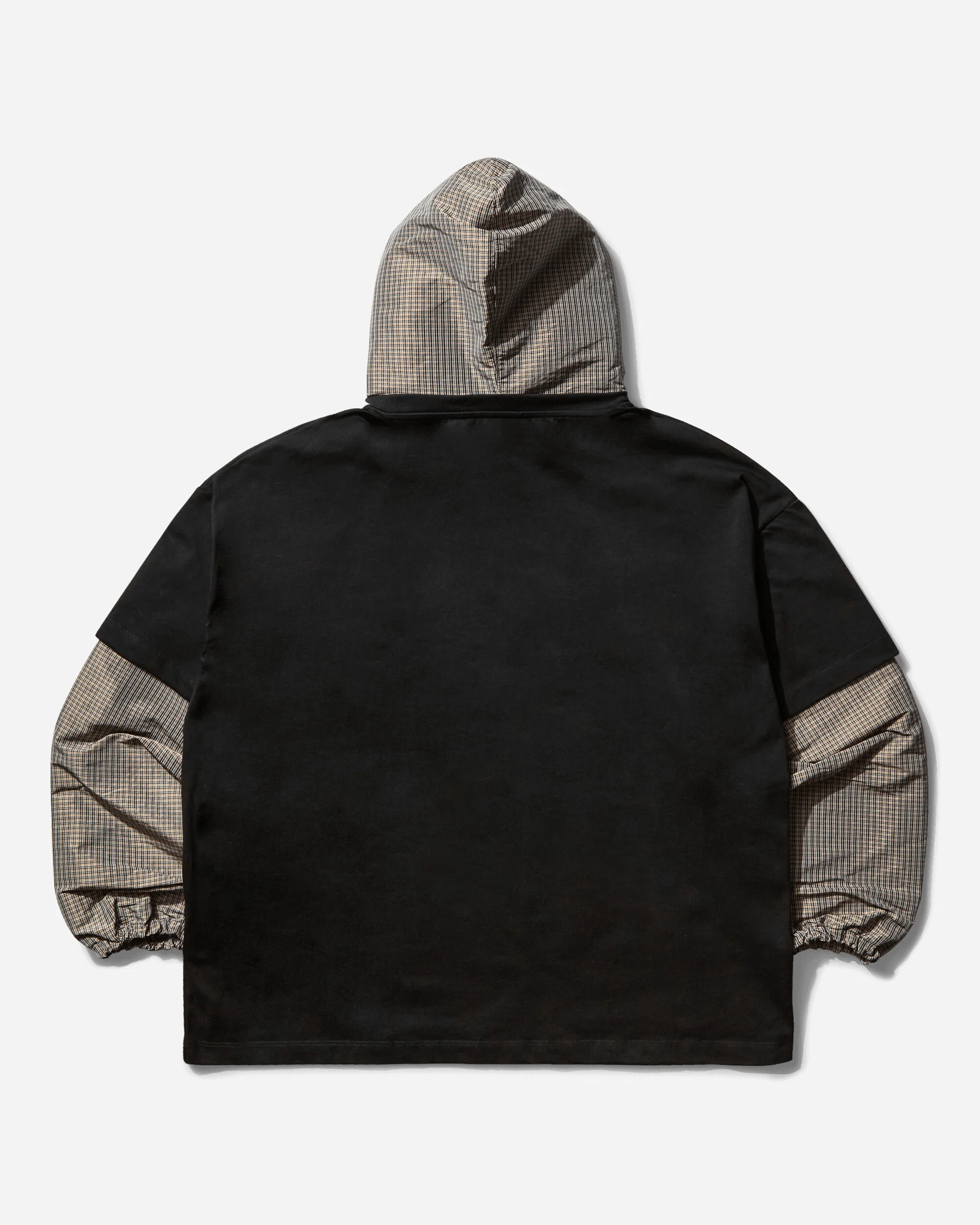 Men's Cut Up Masked Hoodie Washed Black / Beige - Image 2