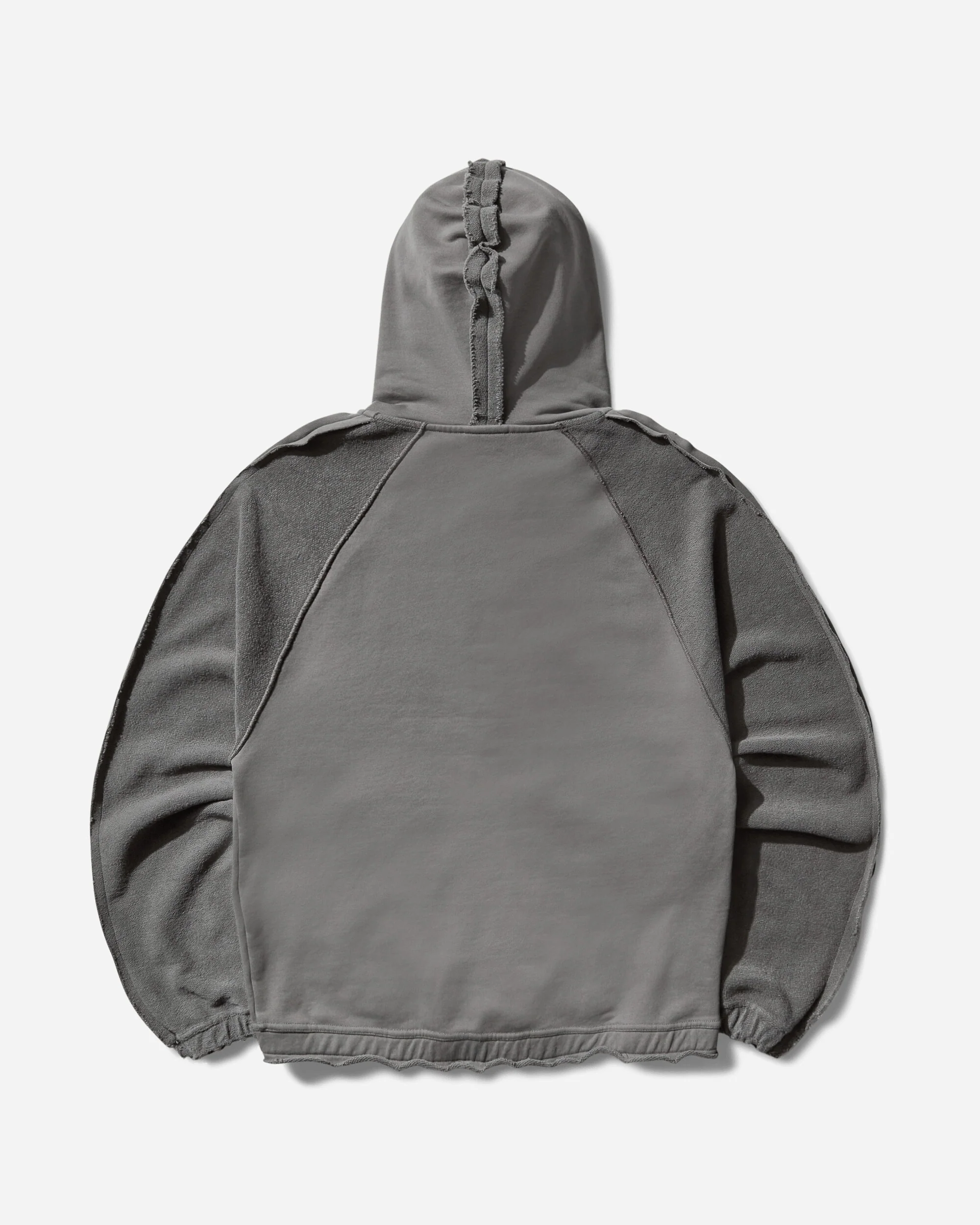 Royal Arms Zip Masked Hoodie Smock Grey - Image 2
