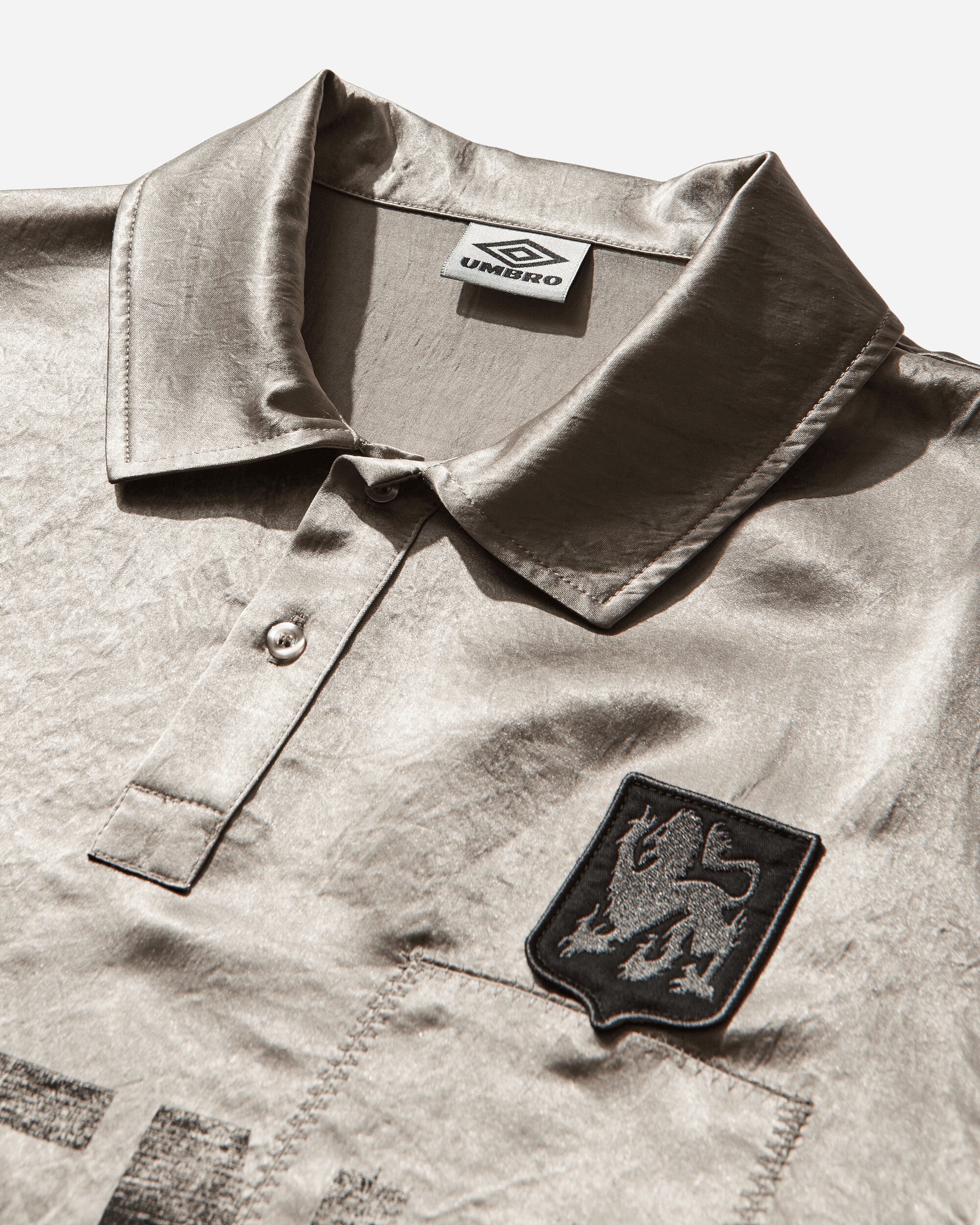 Satin Enfield Shirt Silver Pearl - Image 3