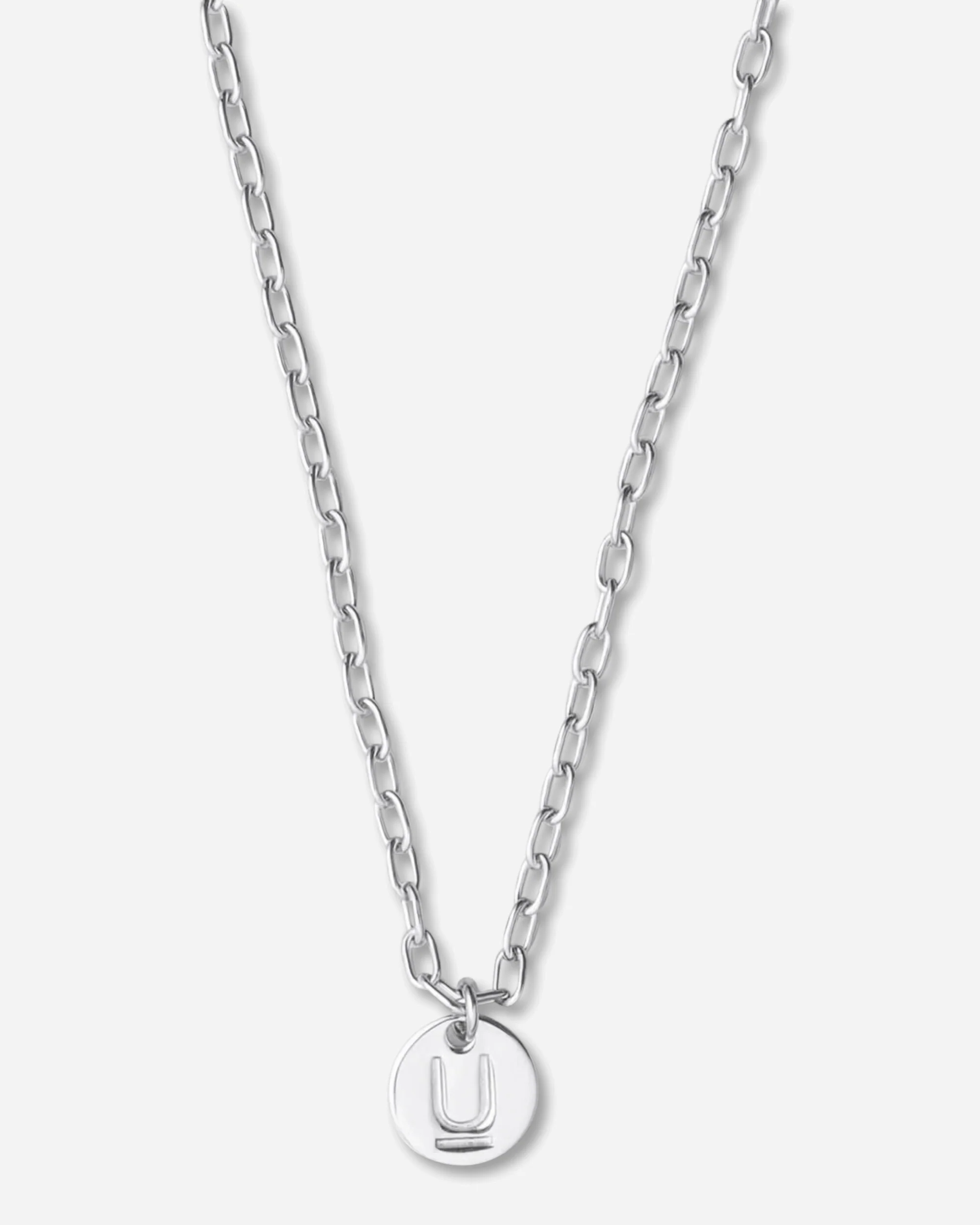 Logo Brass Necklace Silver - Image 3
