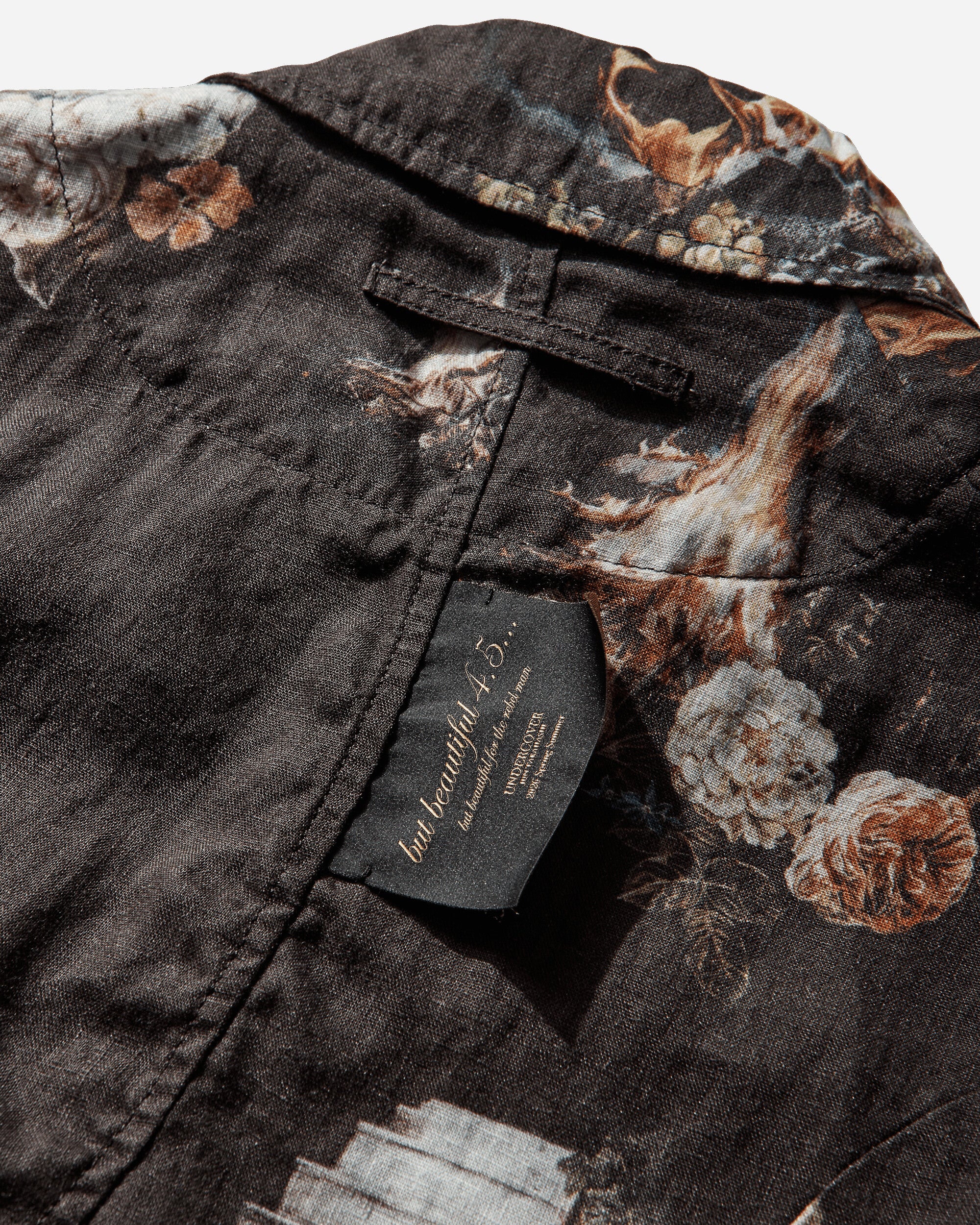 Men's Emma Bennett All-Over Print Linen Jacket Black - Image 4