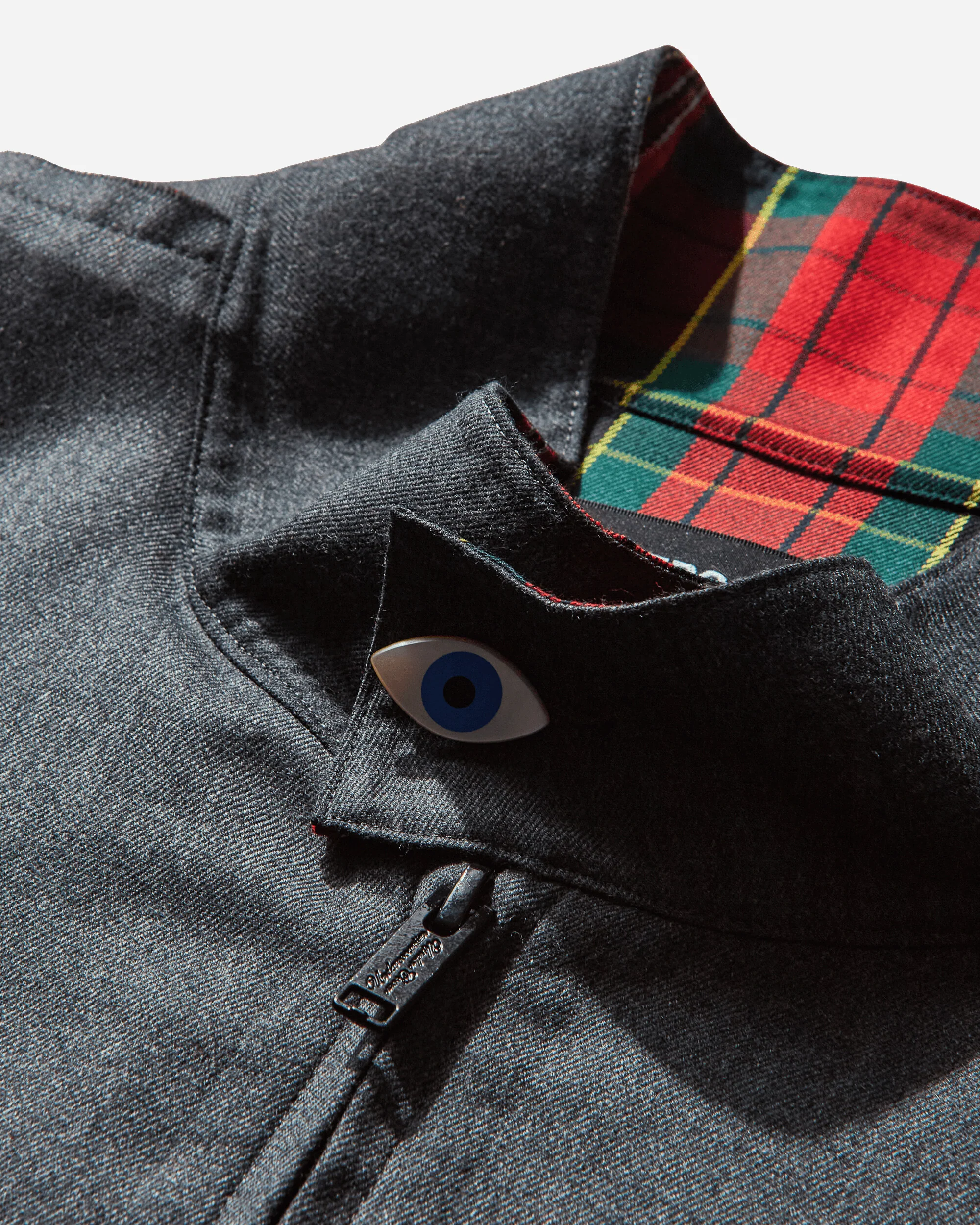 Men's Wool Bomber Jacket Charcoal - Image 3