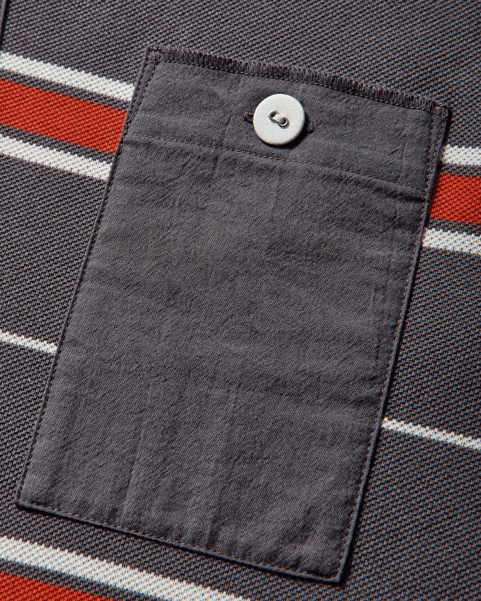 Men's Striped Polo Shirt Grey Border - Image 3