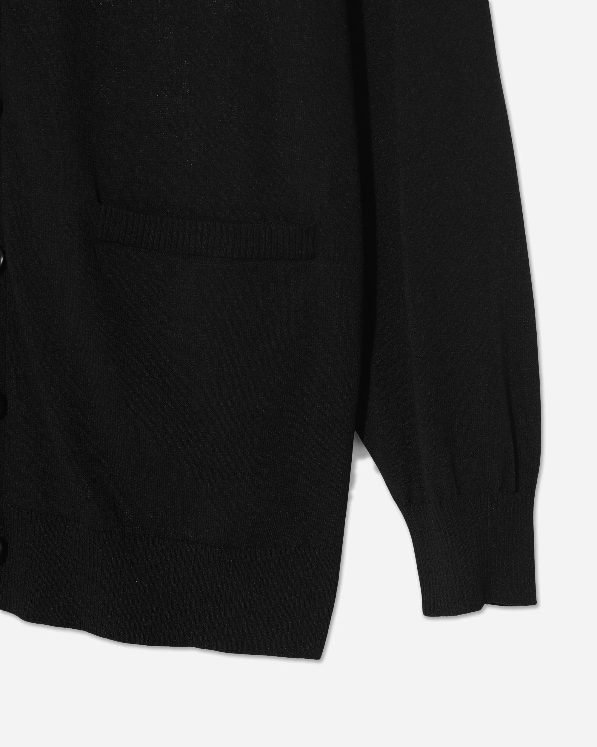 Men's Shirt Trim Knit Cardigan Black - Image 3