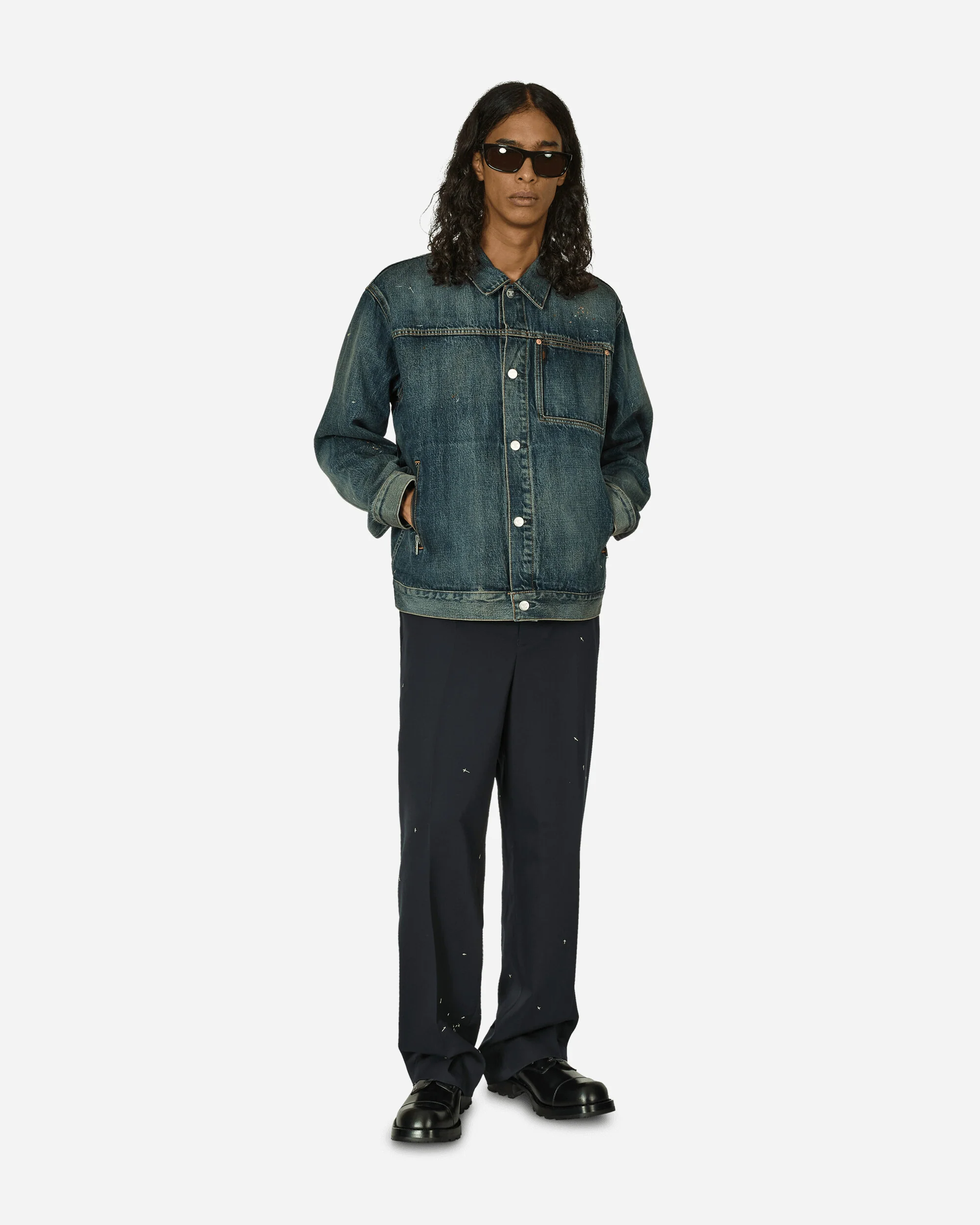 Pleated Pants Dark Navy - Image 4