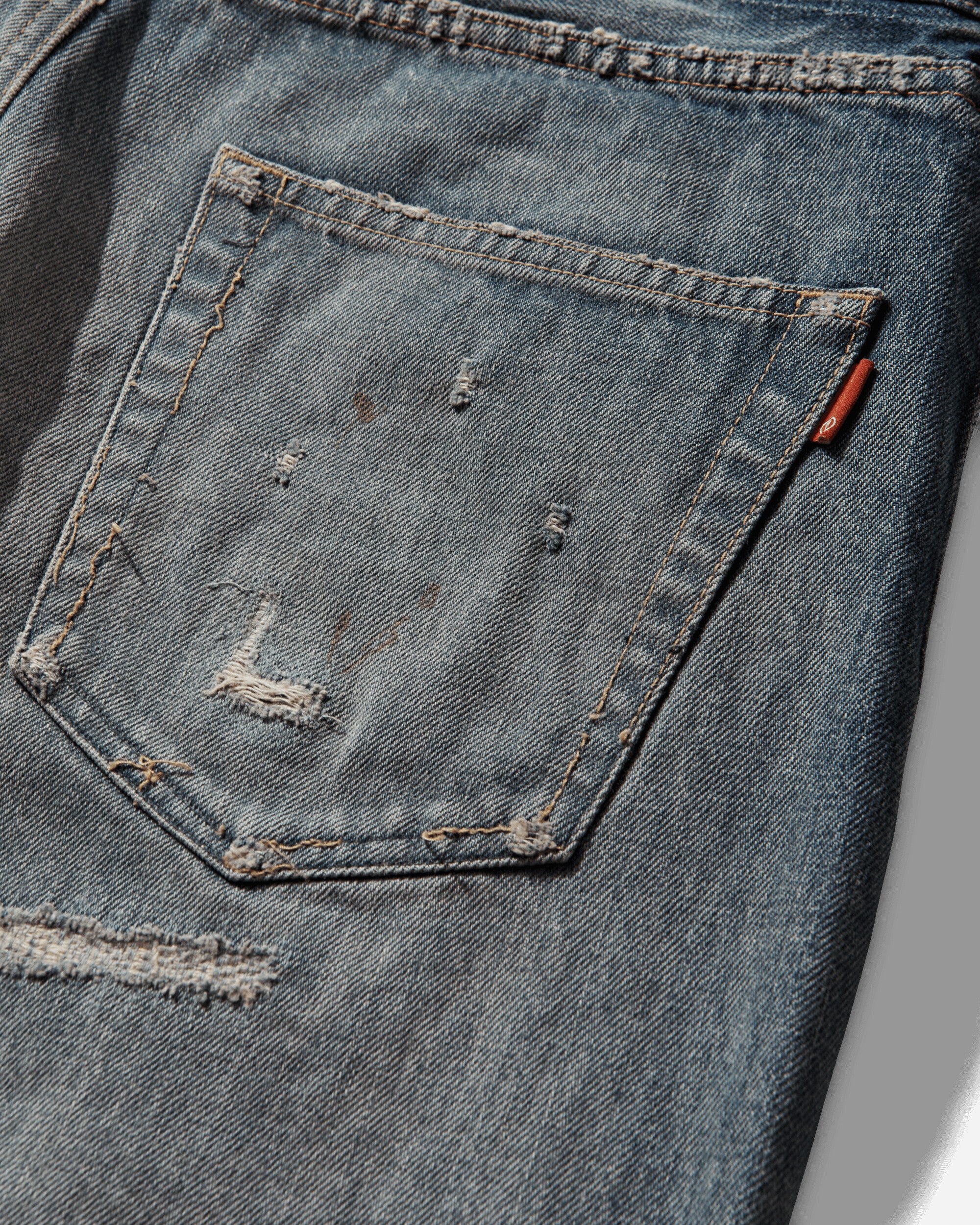 Men's Distressed Denim Pants Indigo - Image 4