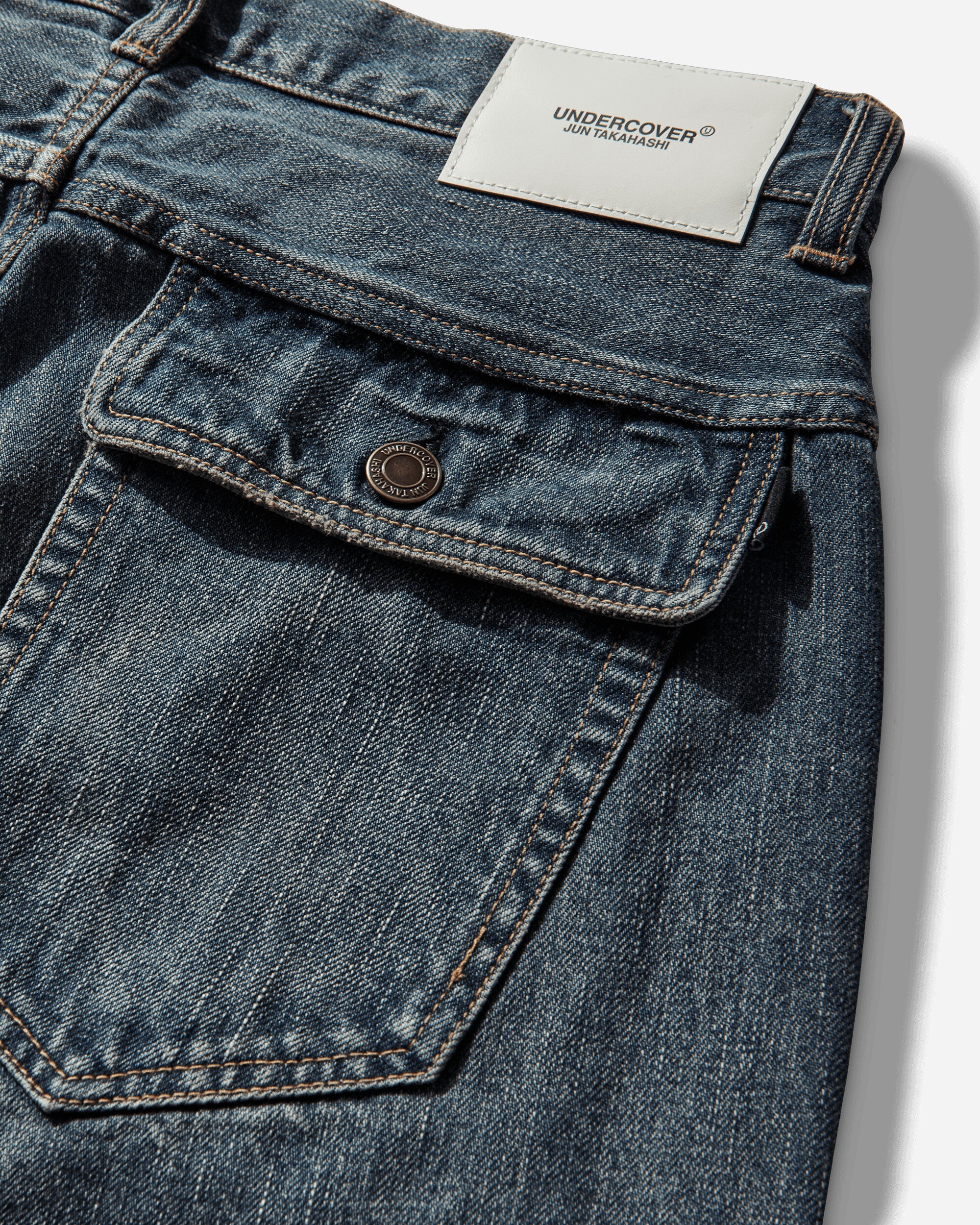 Women's Distressed Denim Pants Indigo - Image 3