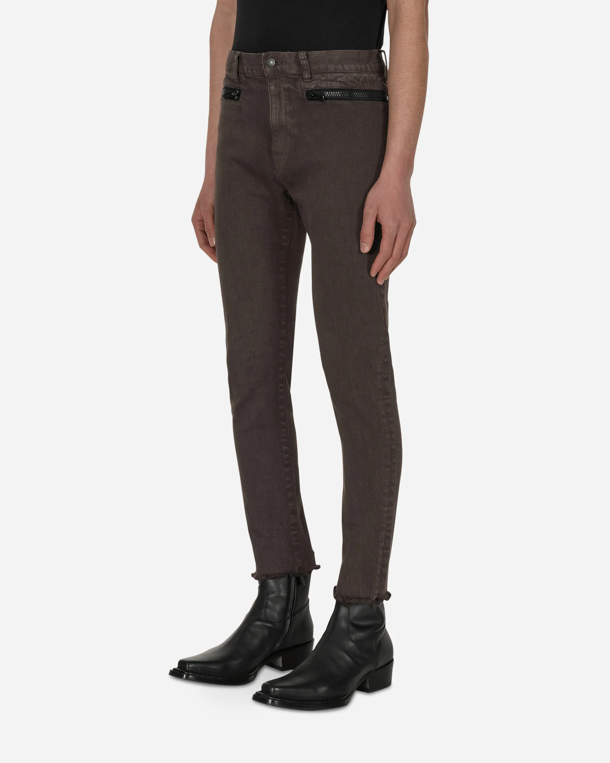 Zip Denim Pants Grey - Image 2