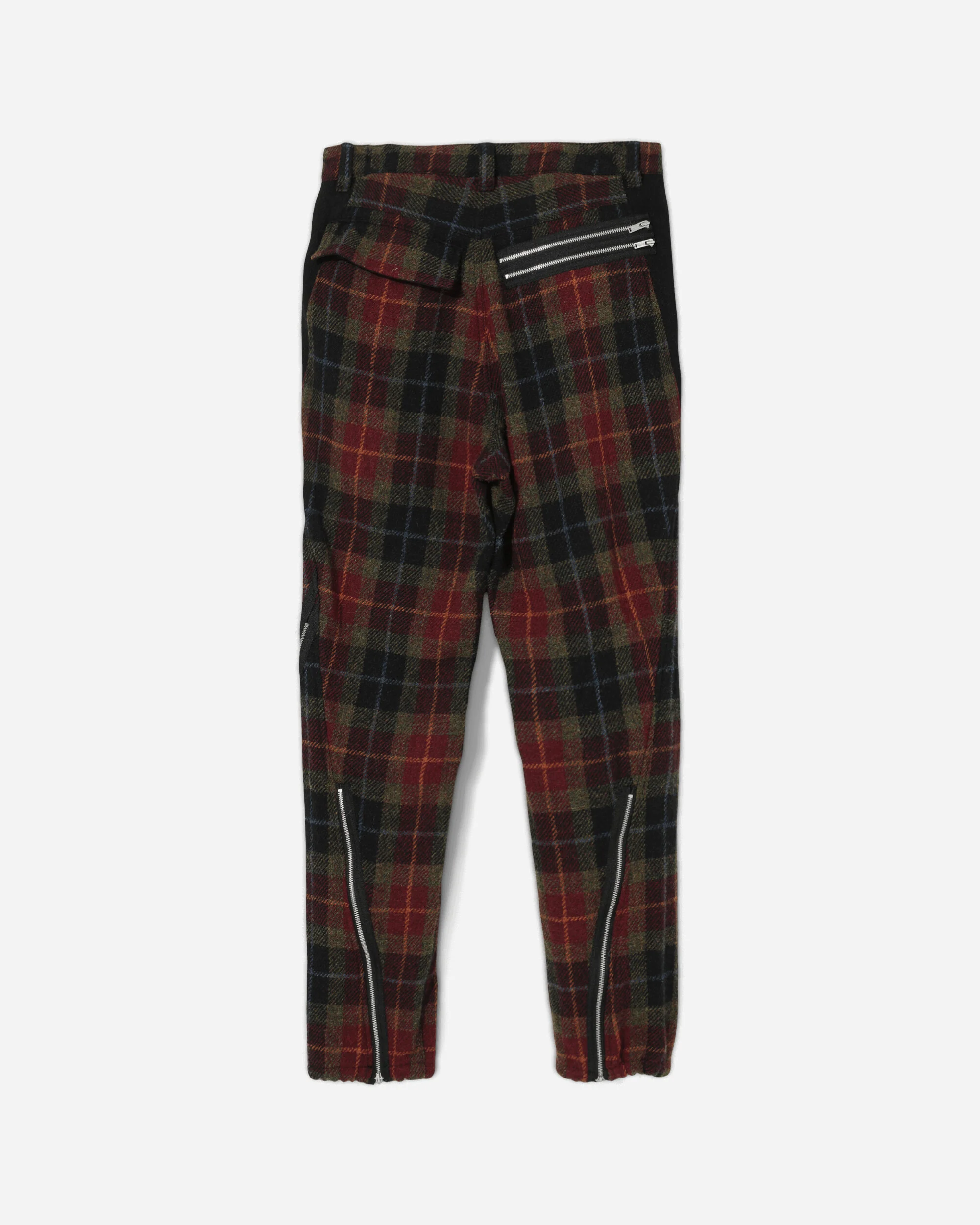 Men's Harris Tweed Wool Zip Pants Bordaux - Image 2
