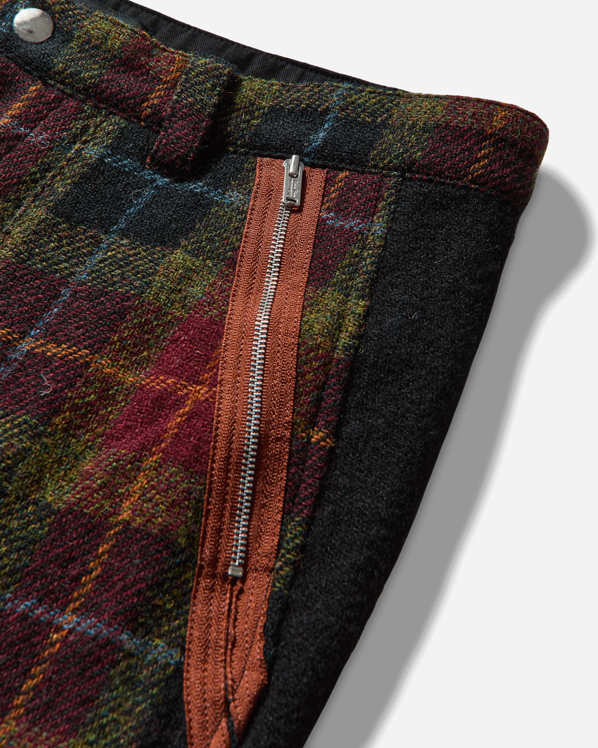 Men's Harris Tweed Wool Zip Pants Bordaux - Image 4