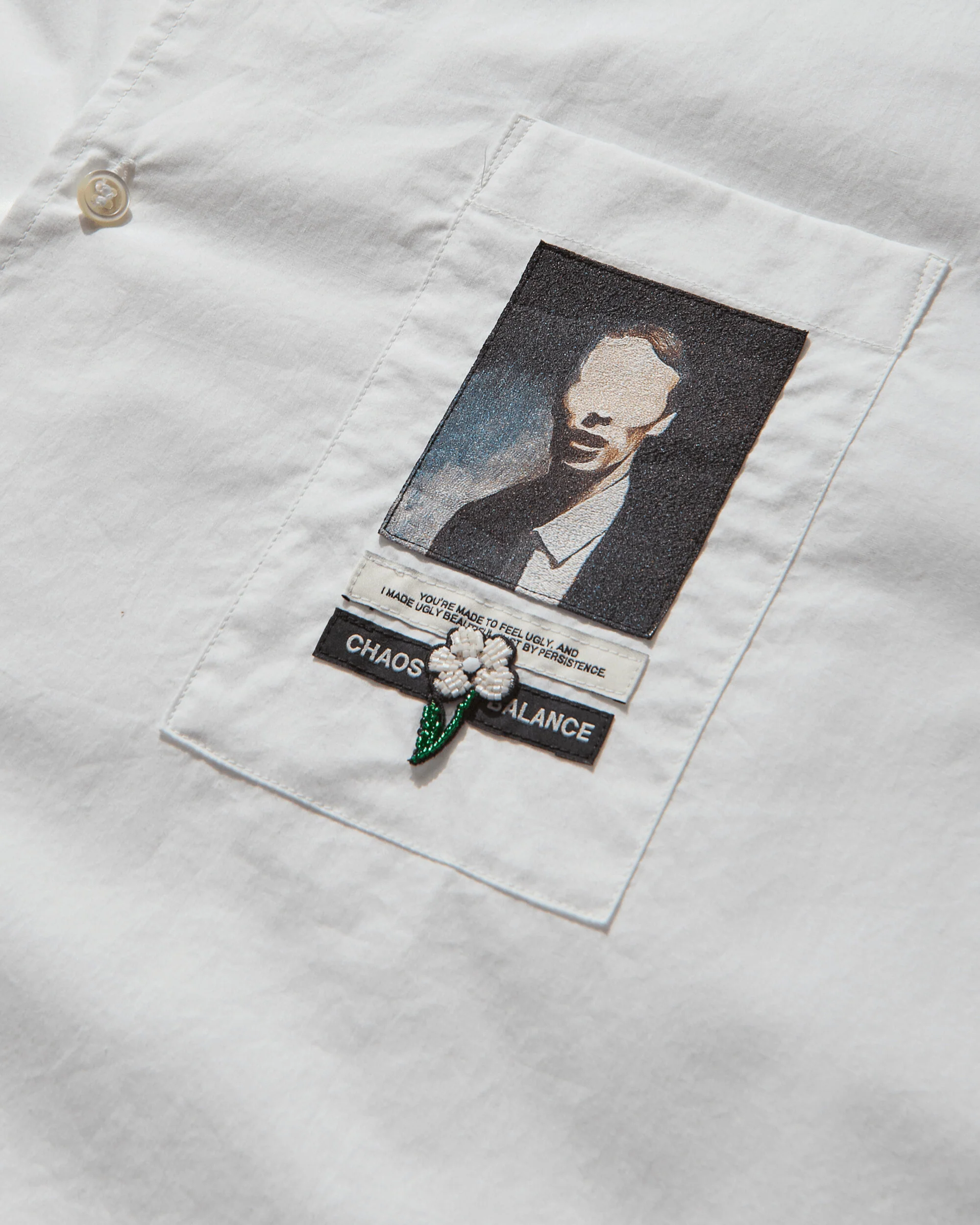 Men's Cotton Typewriter Shirt White - Image 3
