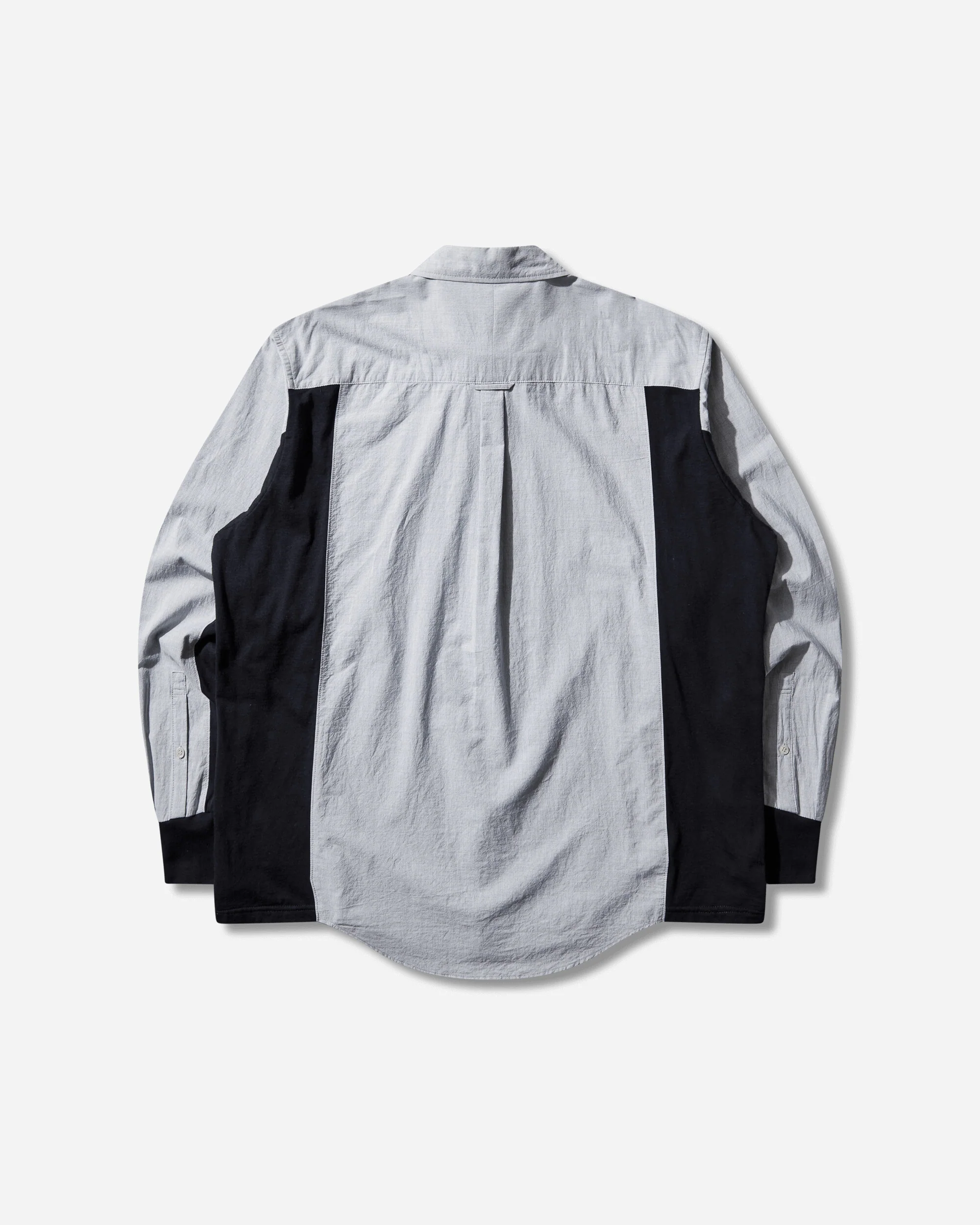 Men's Paneled Cotton Shirt Navy Stripe - Image 2
