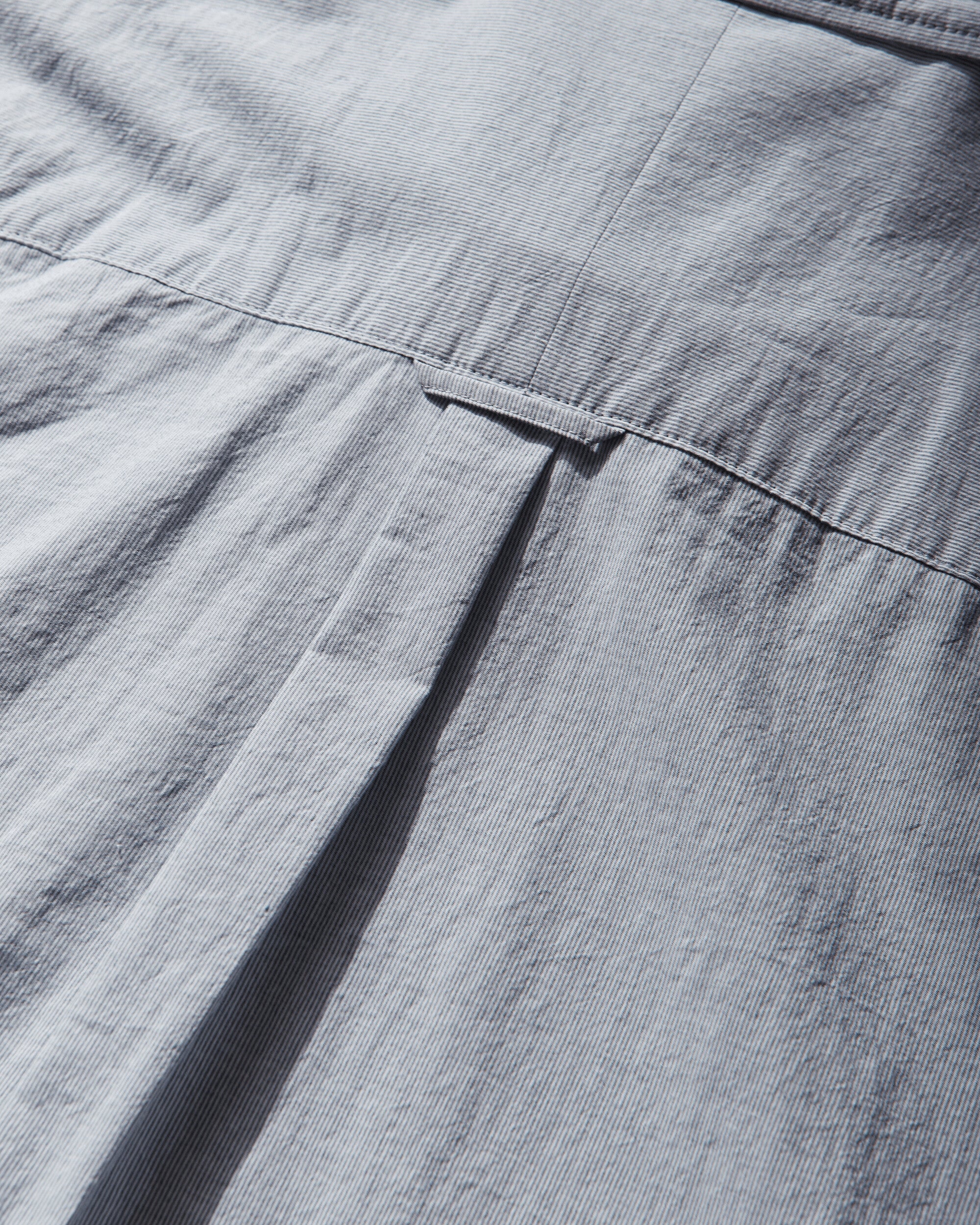Men's Paneled Cotton Shirt Navy Stripe - Image 3
