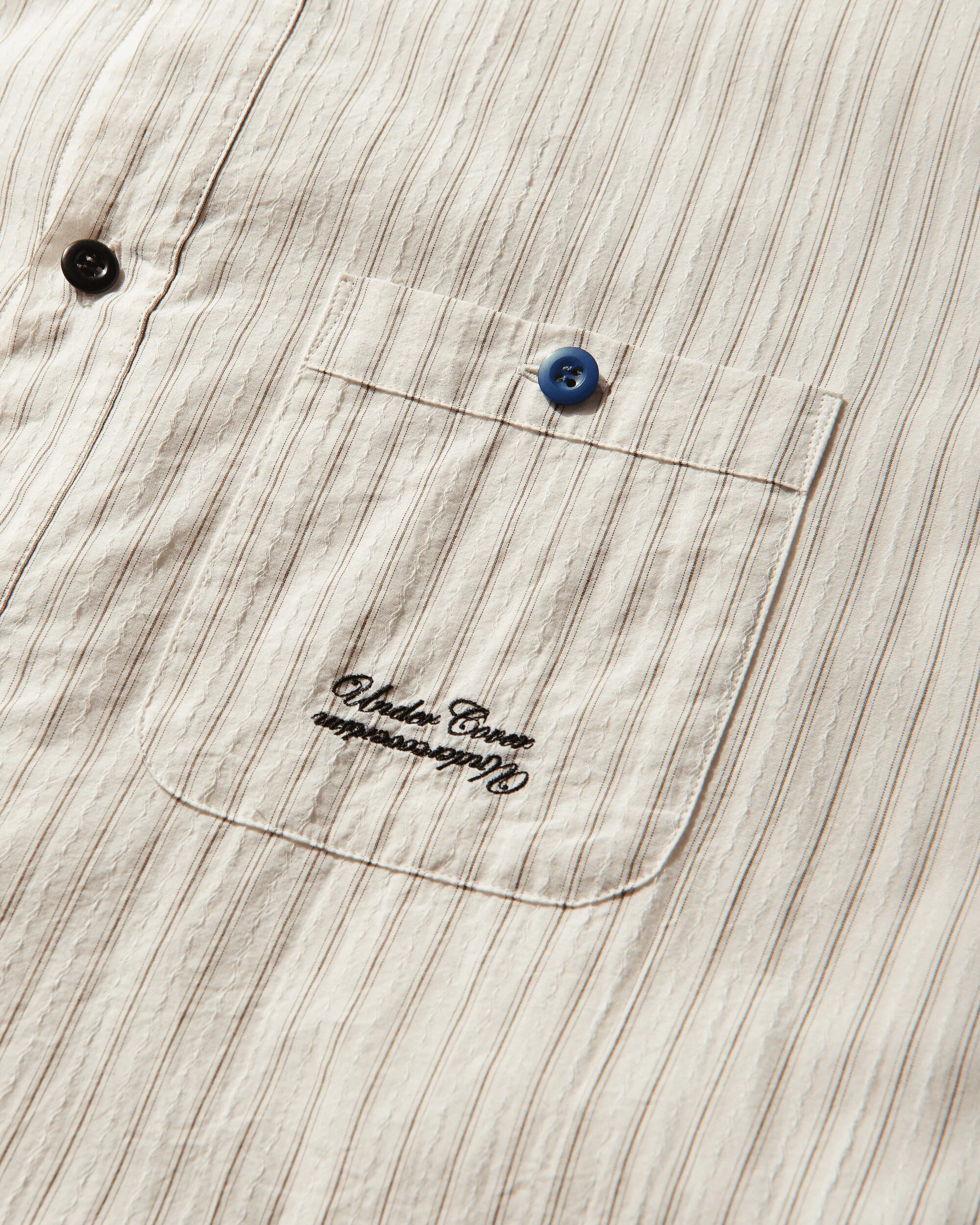 Men's Cotton Pullover Shirt Brown Stripe - Image 3