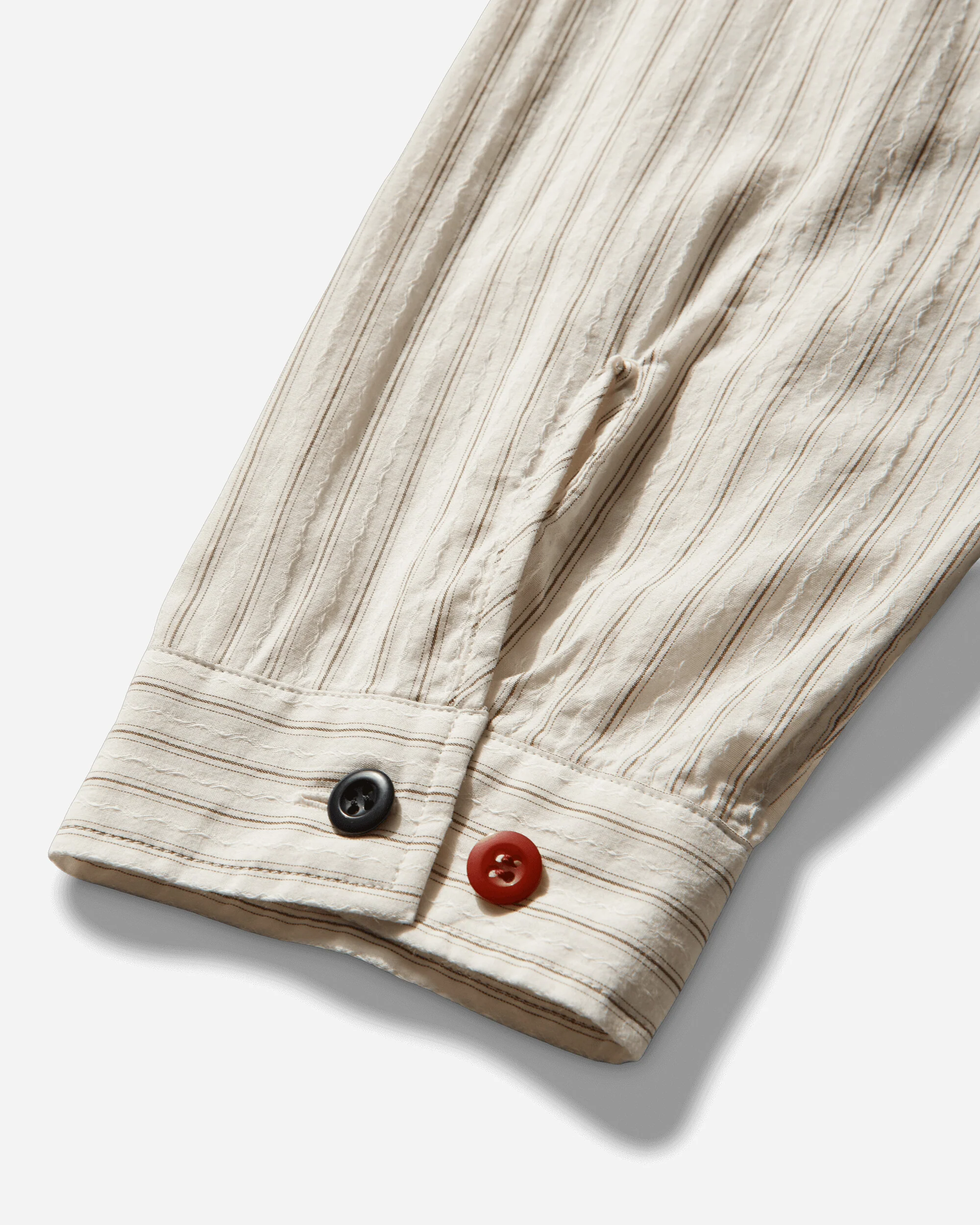 Men's Cotton Pullover Shirt Brown Stripe - Image 4