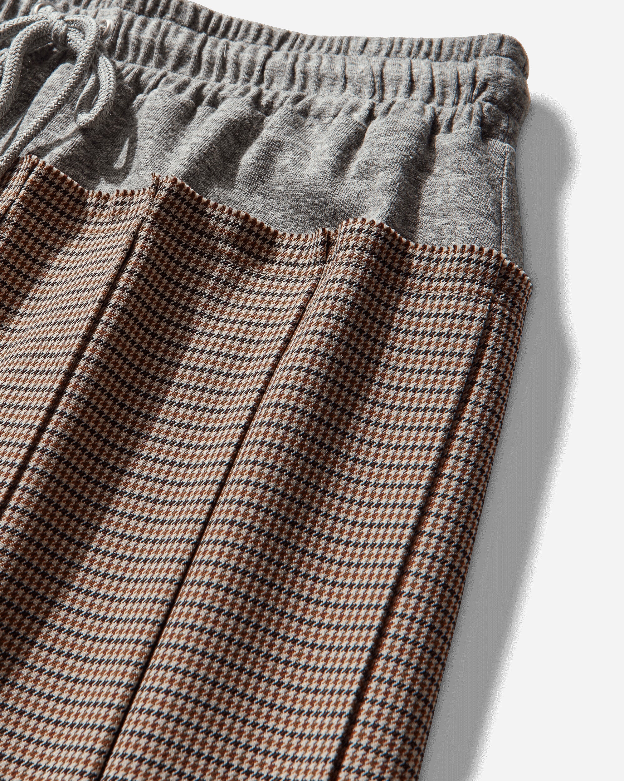 Women's Wool Pleated Skirt Brown Check - Image 3