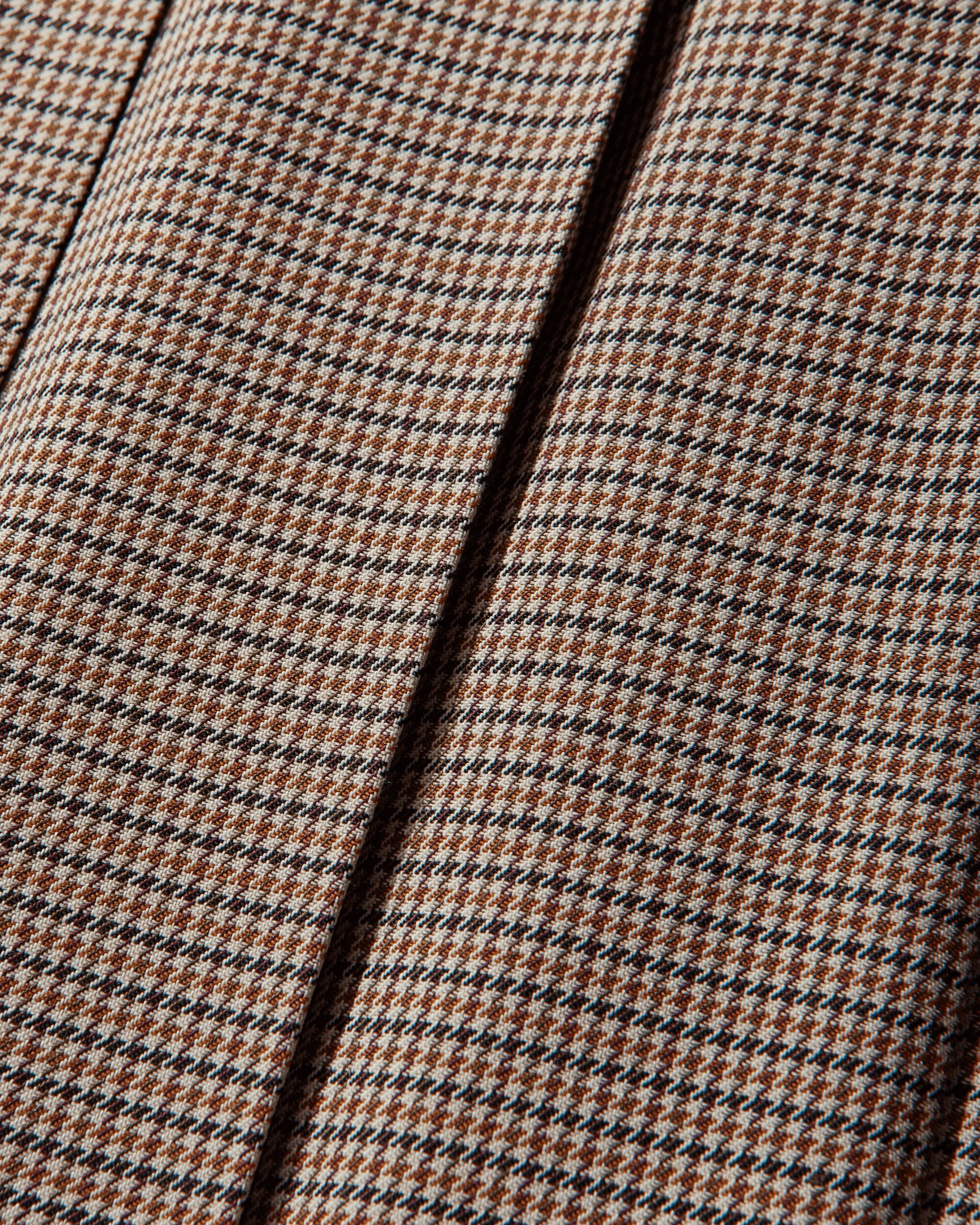 Women's Wool Pleated Skirt Brown Check - Image 4