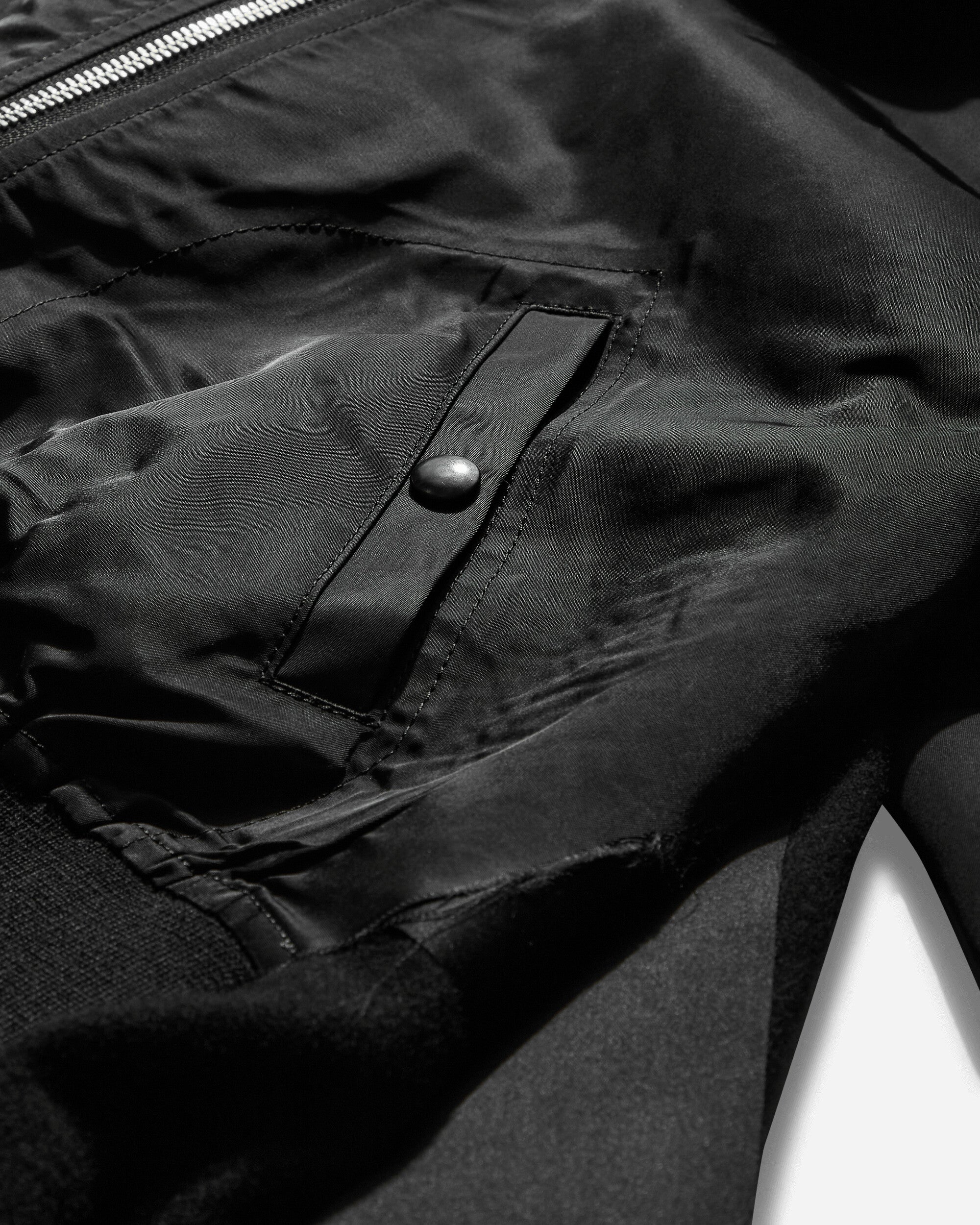 Women's Nylon Twill MA-1 Jacket Black - Image 3