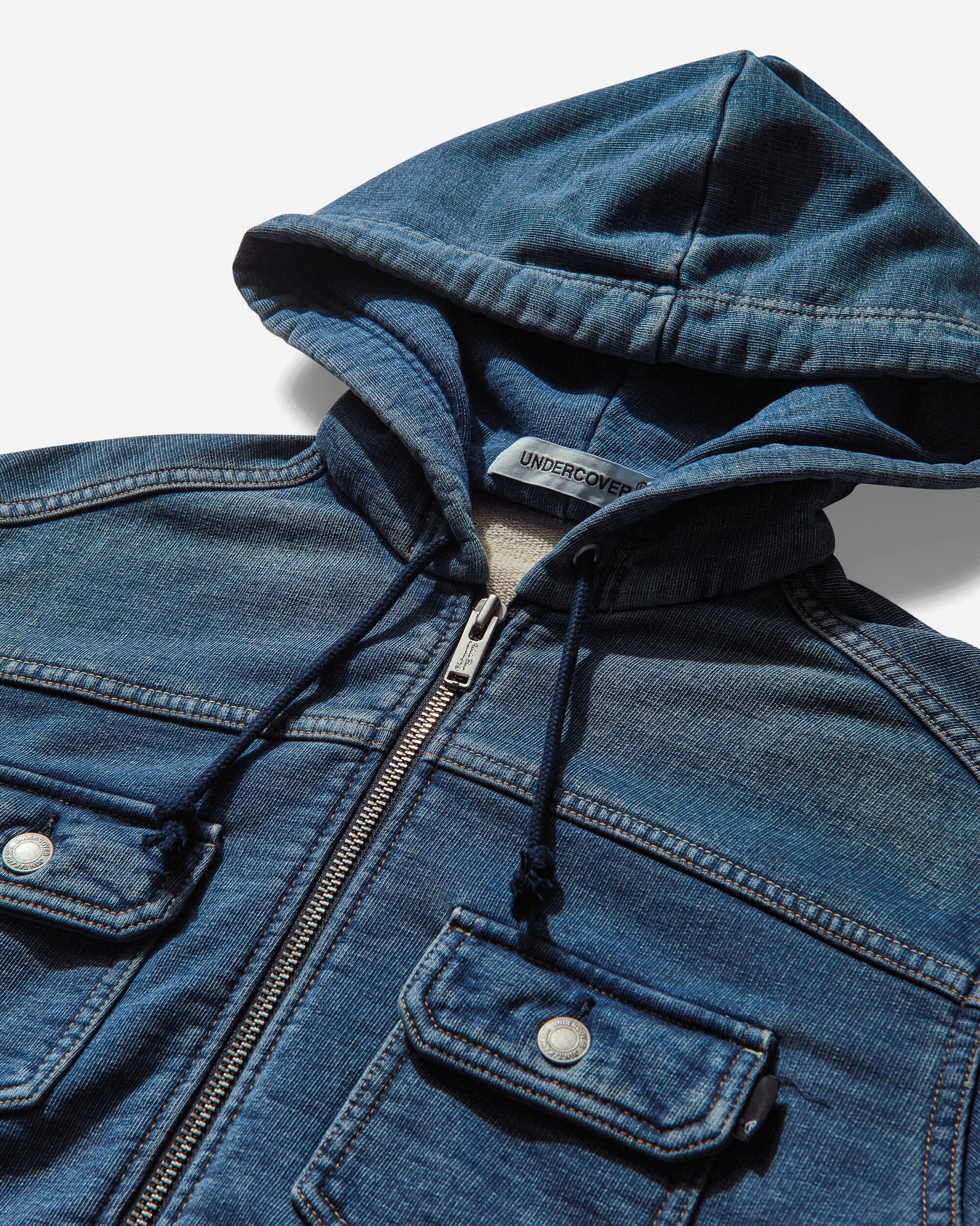 Women's Denim Hoodie Indigo - Image 3