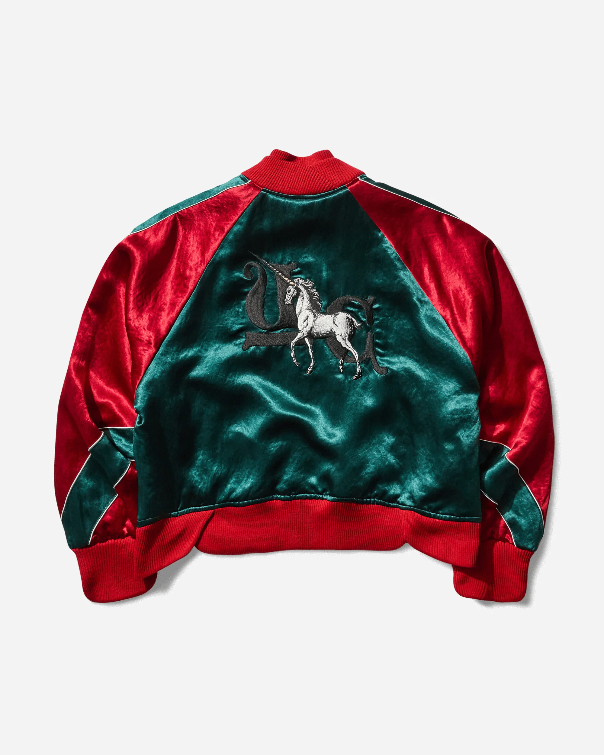 Women's Embroidered Bomber Jacket Green - Image 2