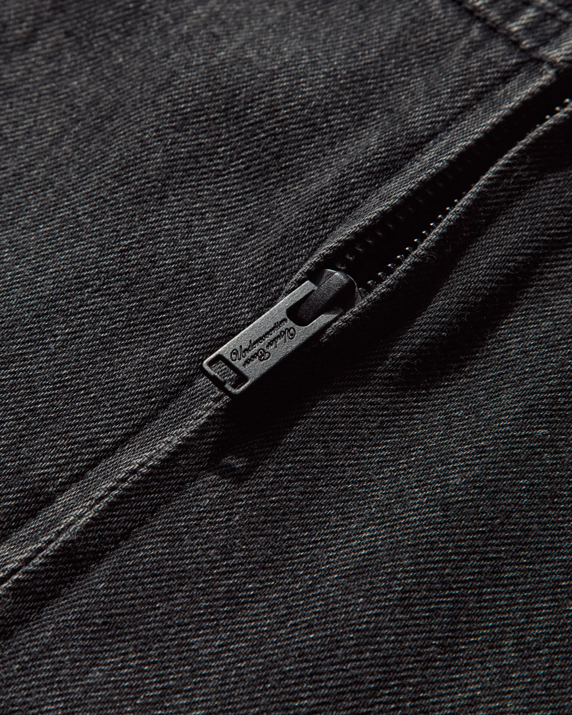 Women's Denim and Cotton Zip Hoodie Black - Image 3