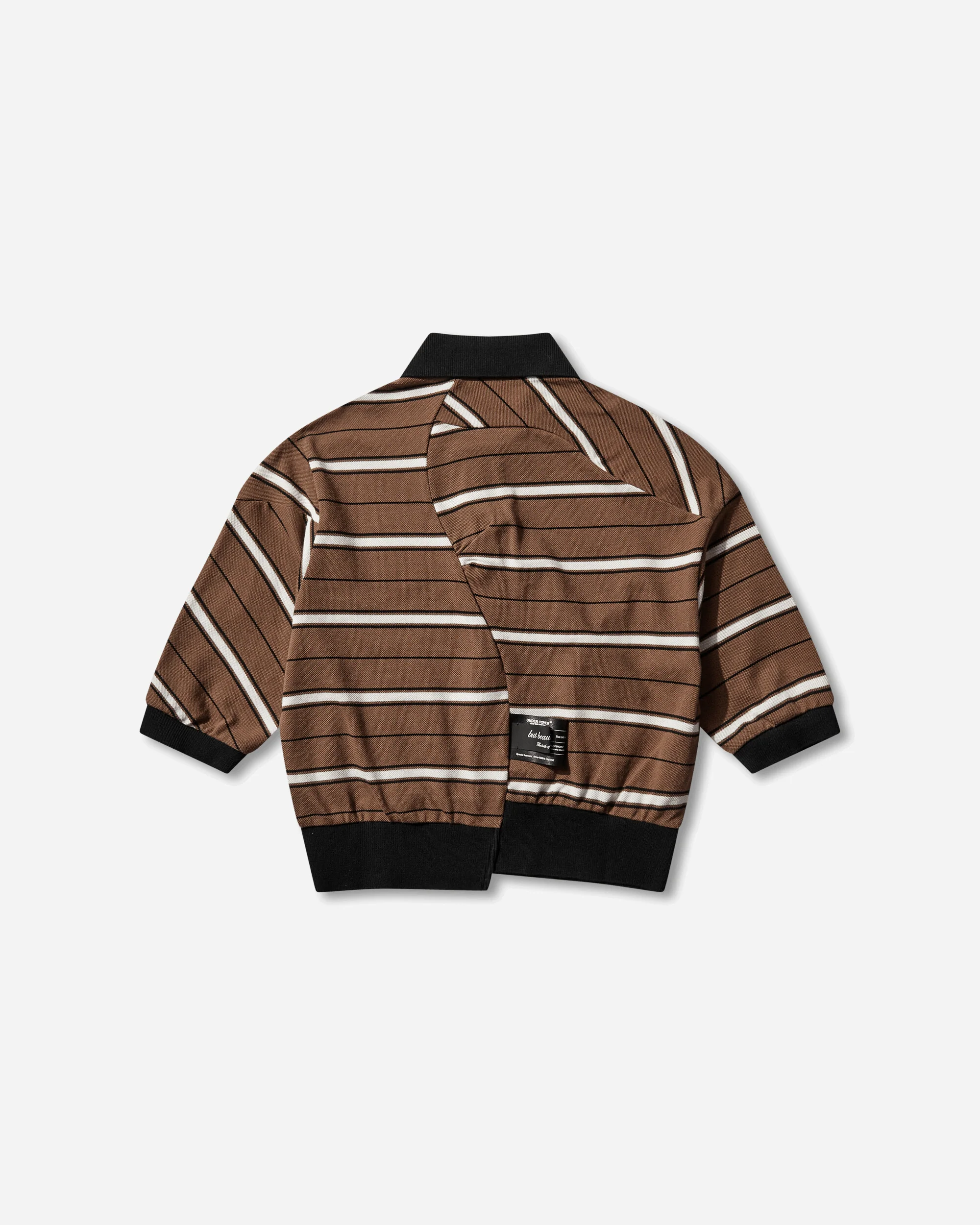 Women's Striped Polo Shirt Brown - Image 2