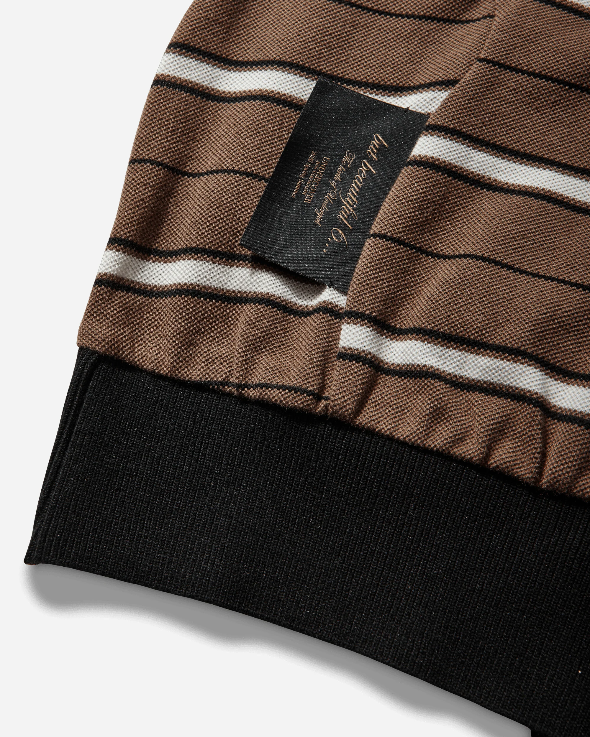 Women's Striped Polo Shirt Brown - Image 3