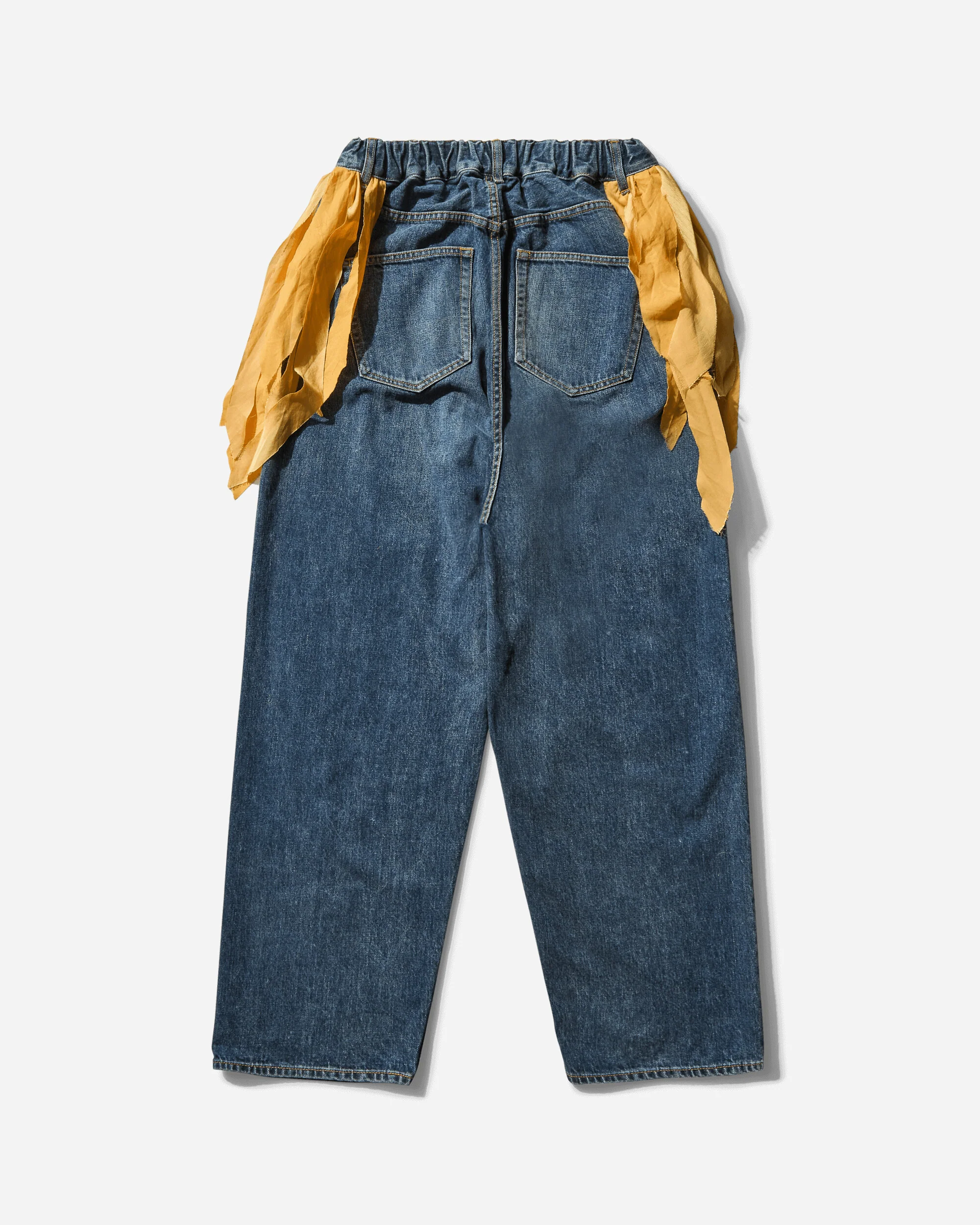 Women's Fringed Denim Pants Light Blue Indigo - Image 2