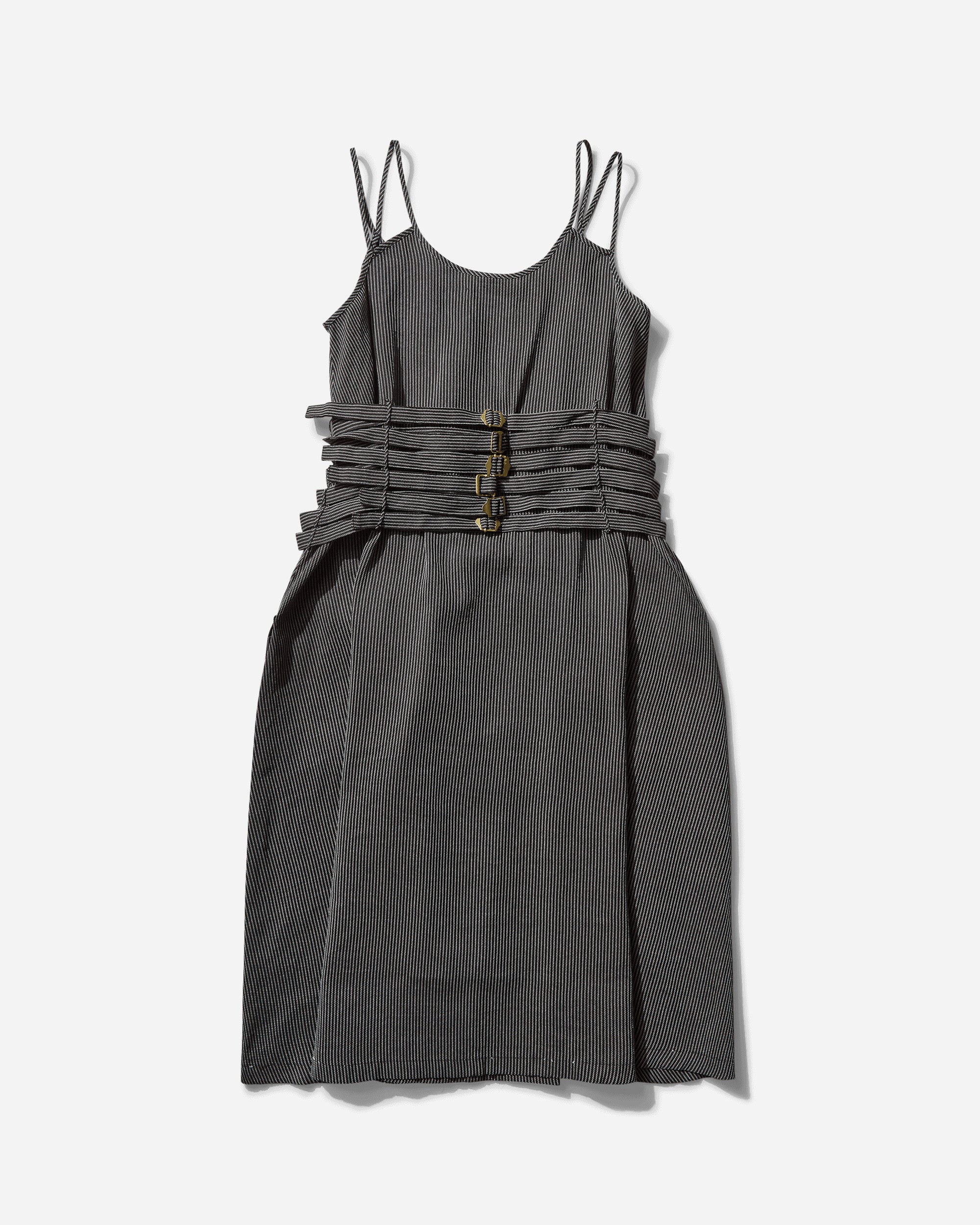 Women's Silk Japanese Paper Camisole Dress Black Stripe - Image 2