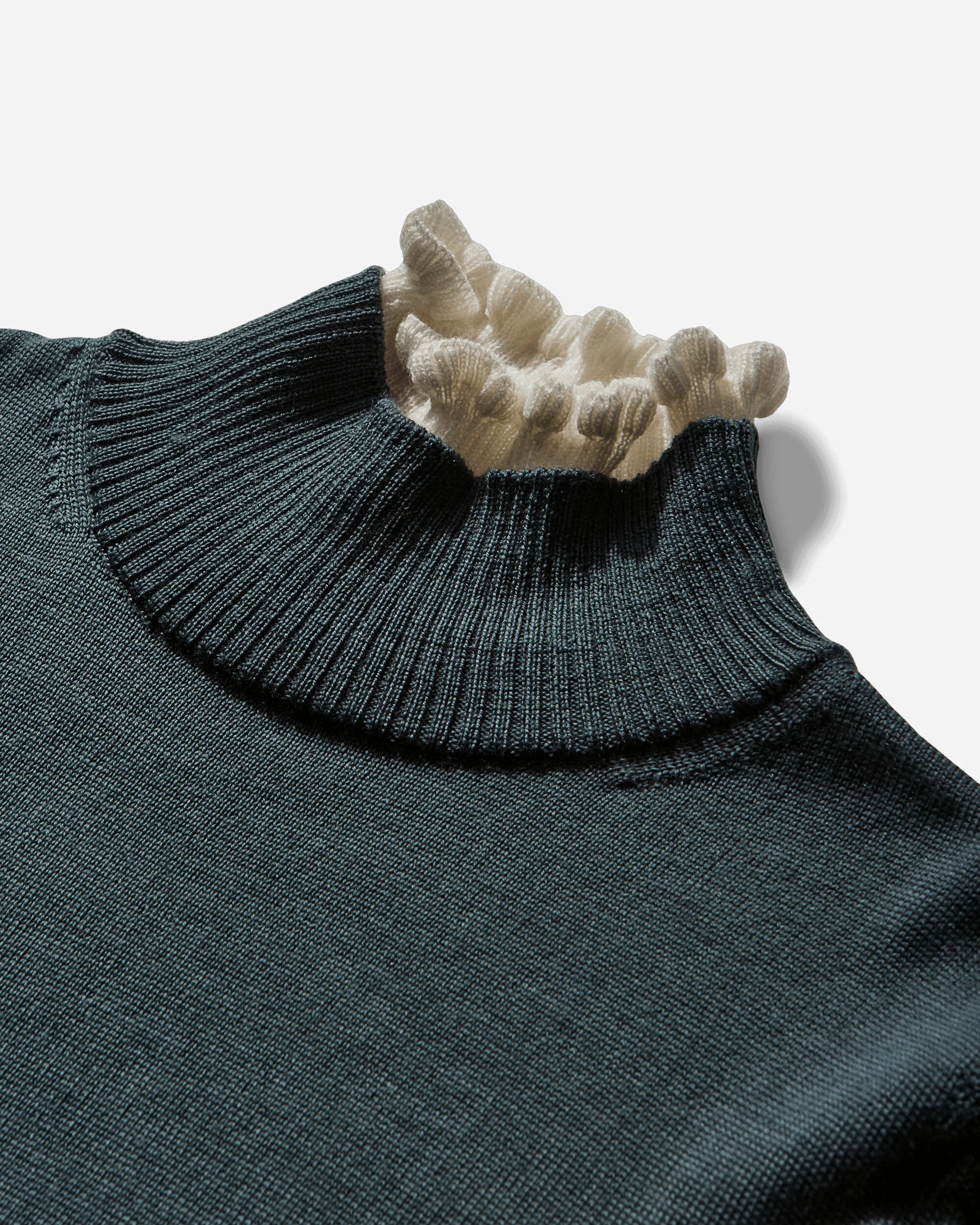 Women's Wool Turtleneck Sweater Grey Blue - Image 4