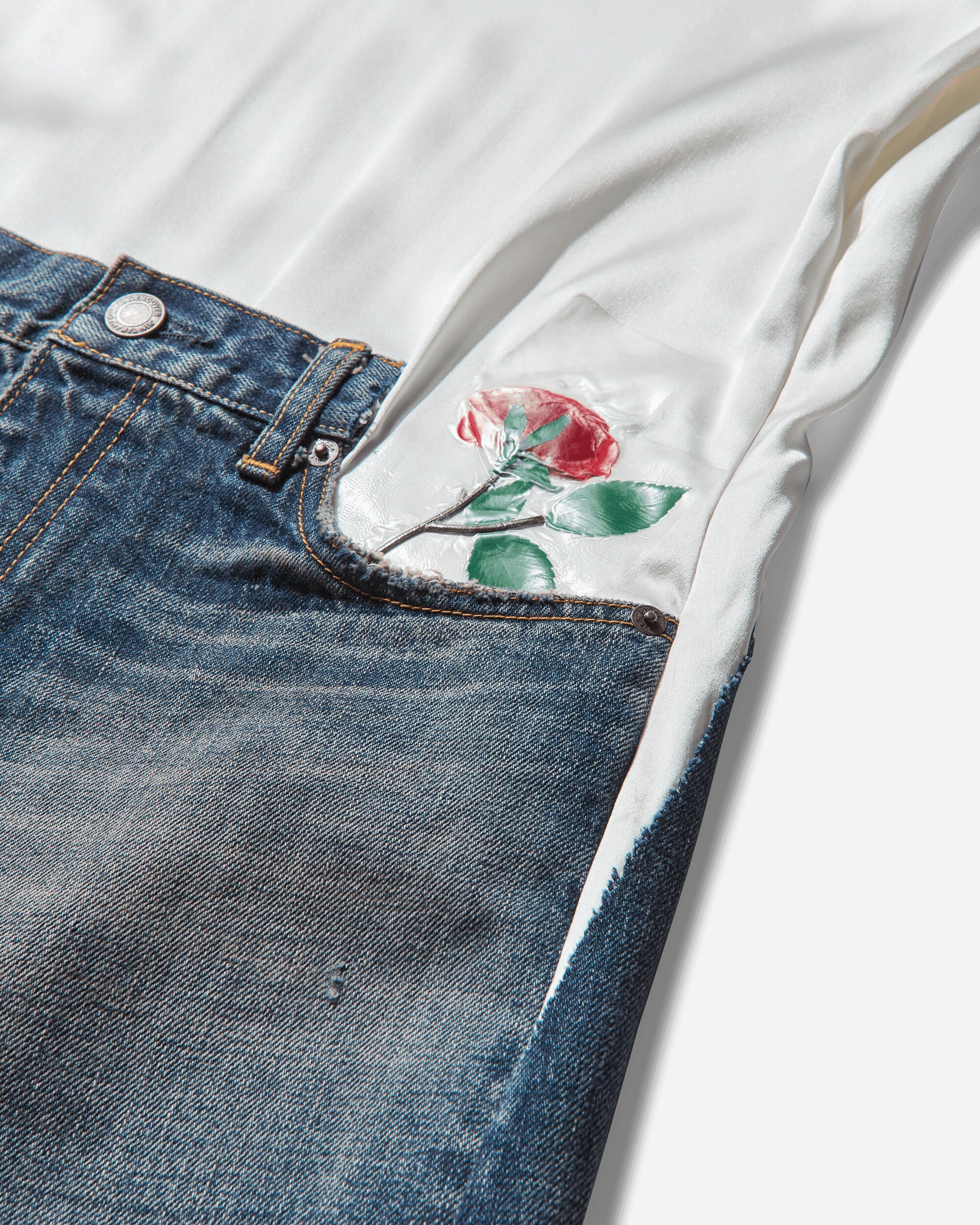 Women's All-In-One Denim Pants Light Blue Indigo - Image 3