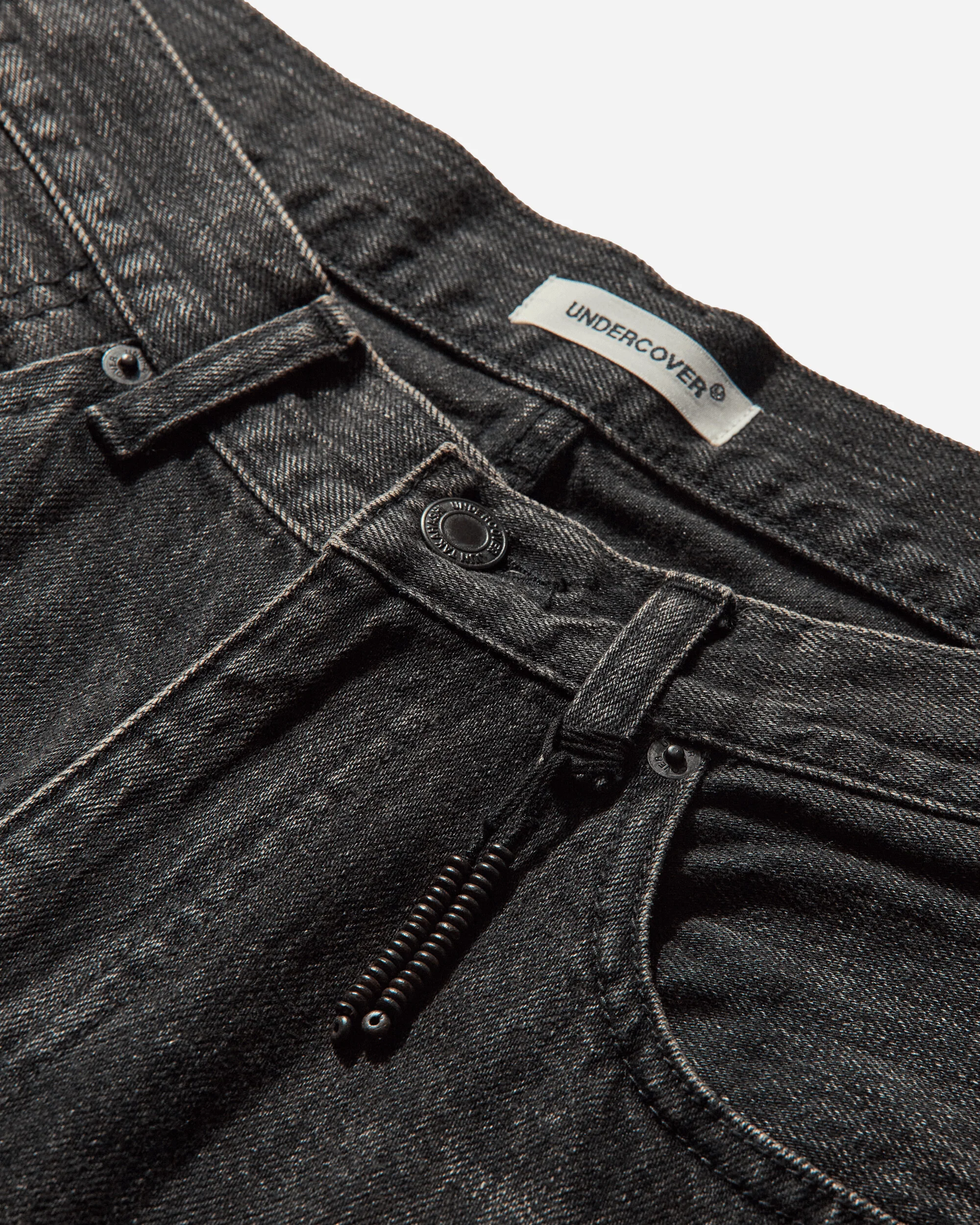 Women's Cotton Fleece Selvedge Denim Pants Black - Image 3