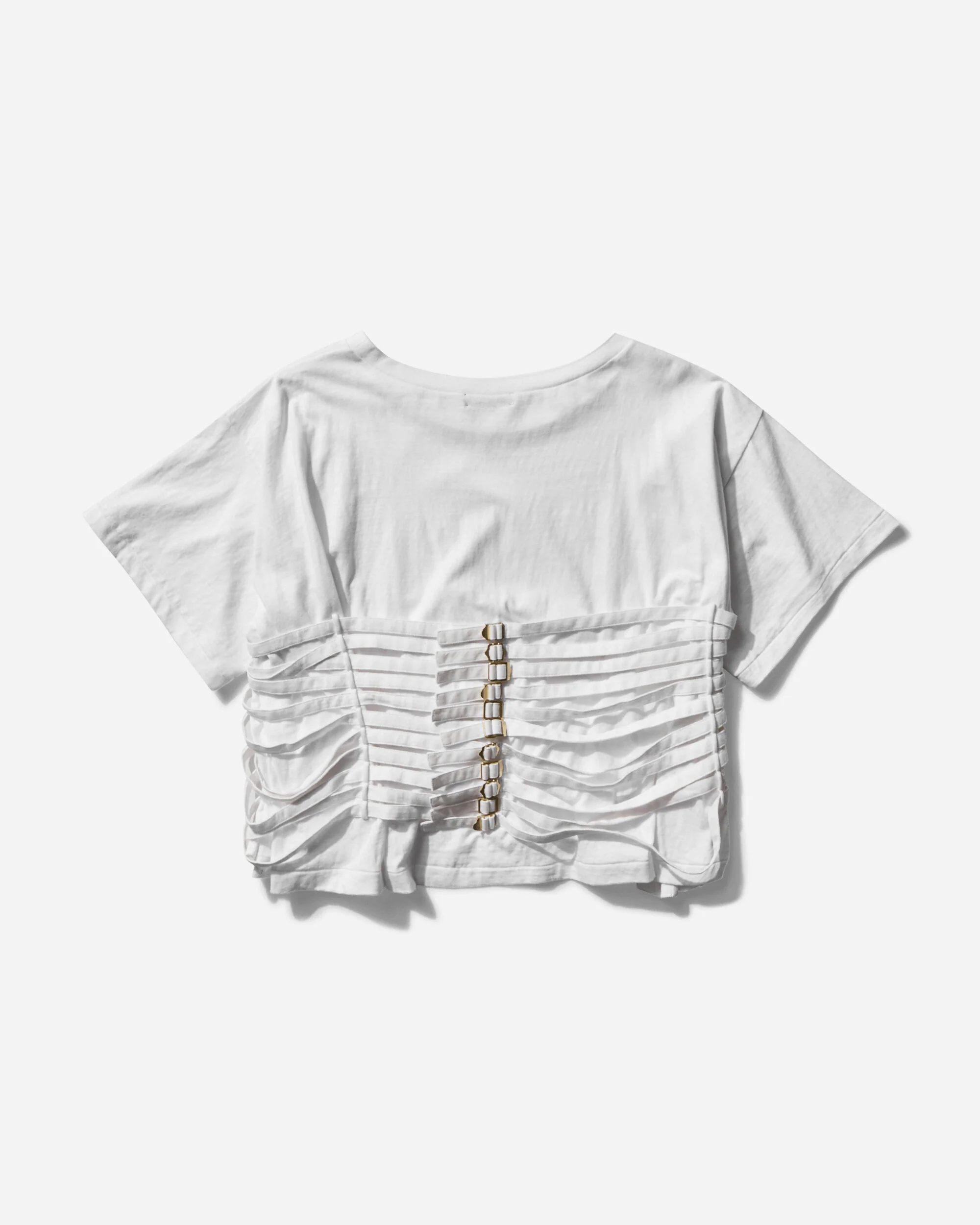 Women's Belted Wide Sleeve T-Shirt White - Image 2