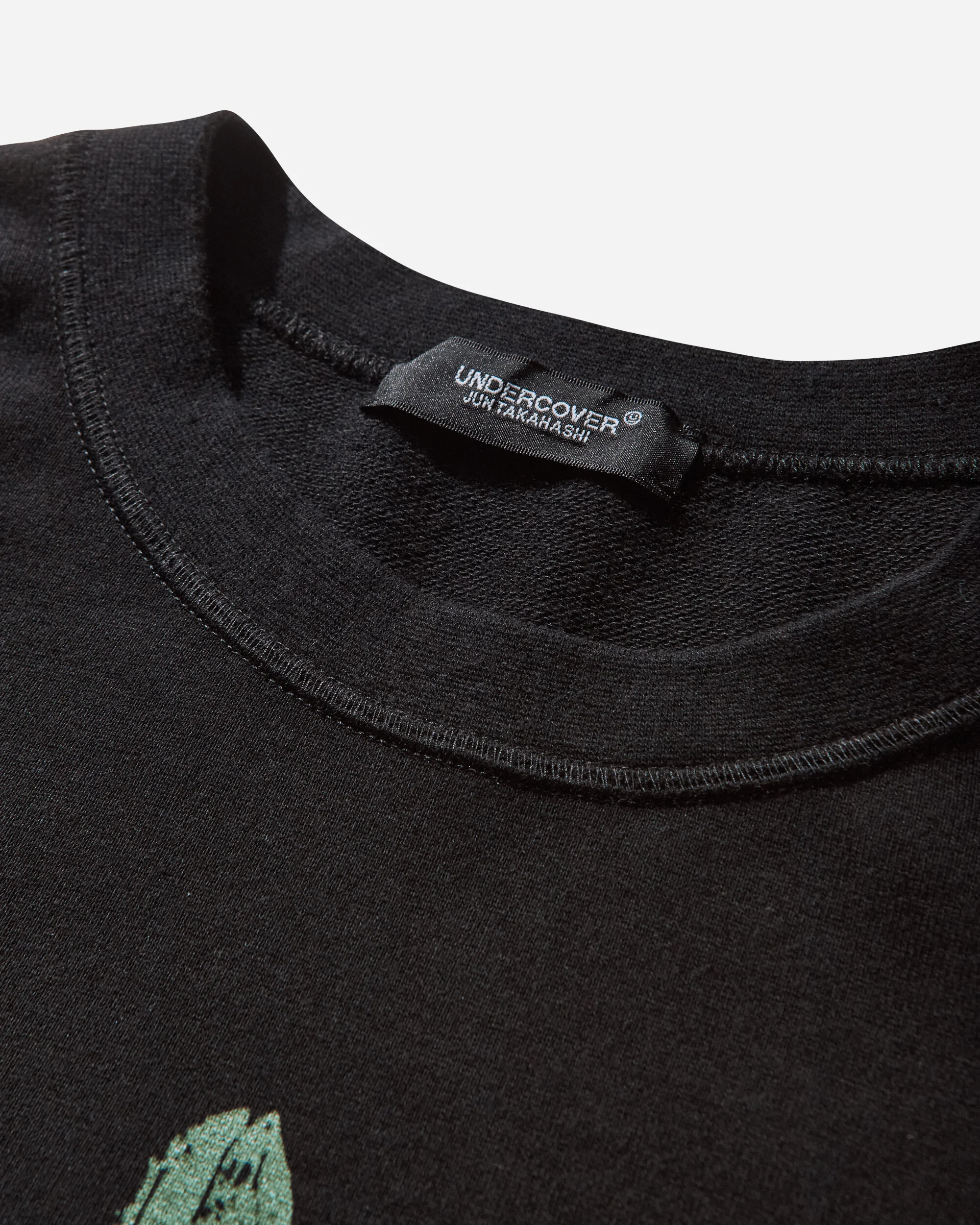 Women's Cropped Crewneck Sweatshirt Black - Image 3