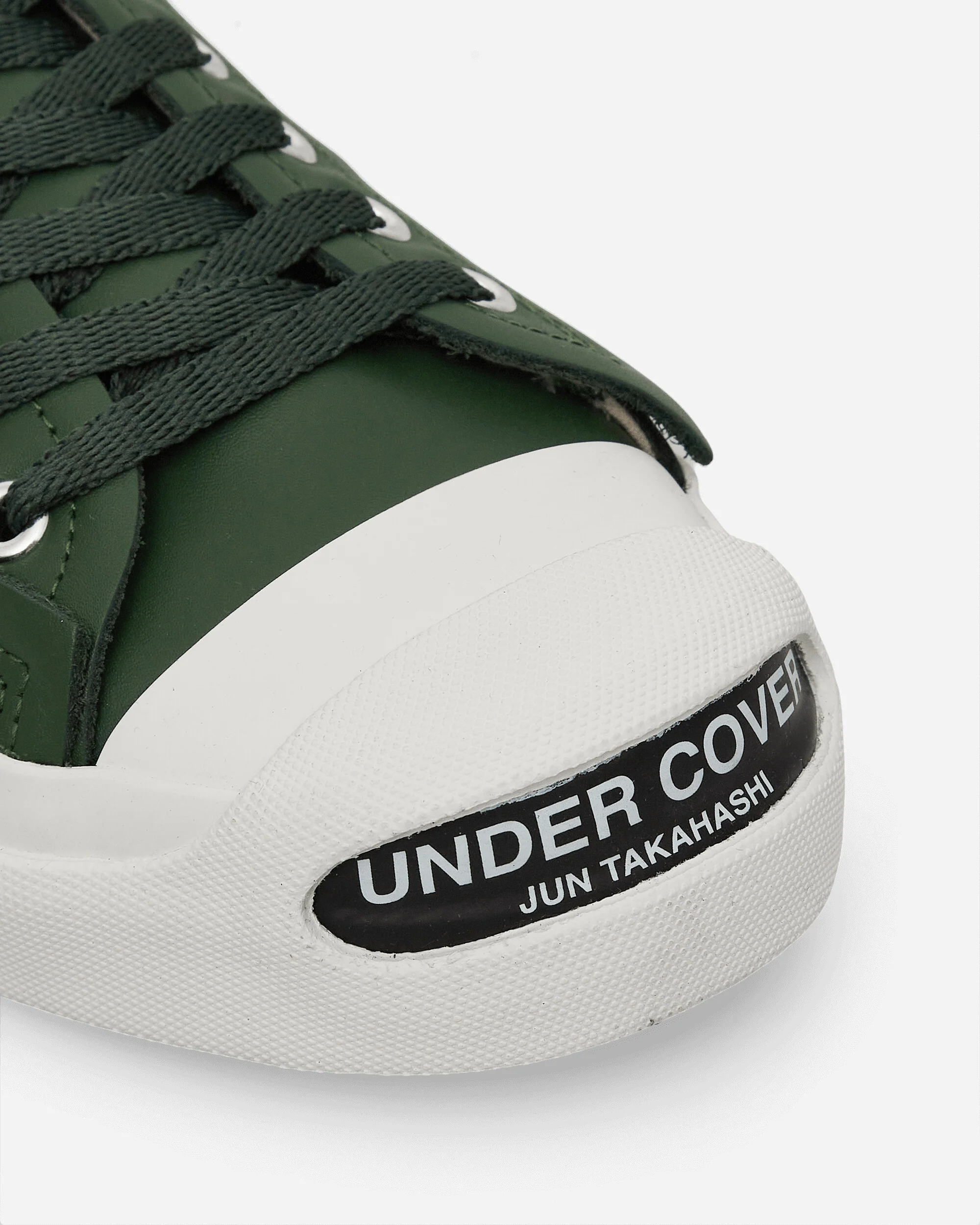 Men's Toe Logo Leather Sneakers Green - Image 6
