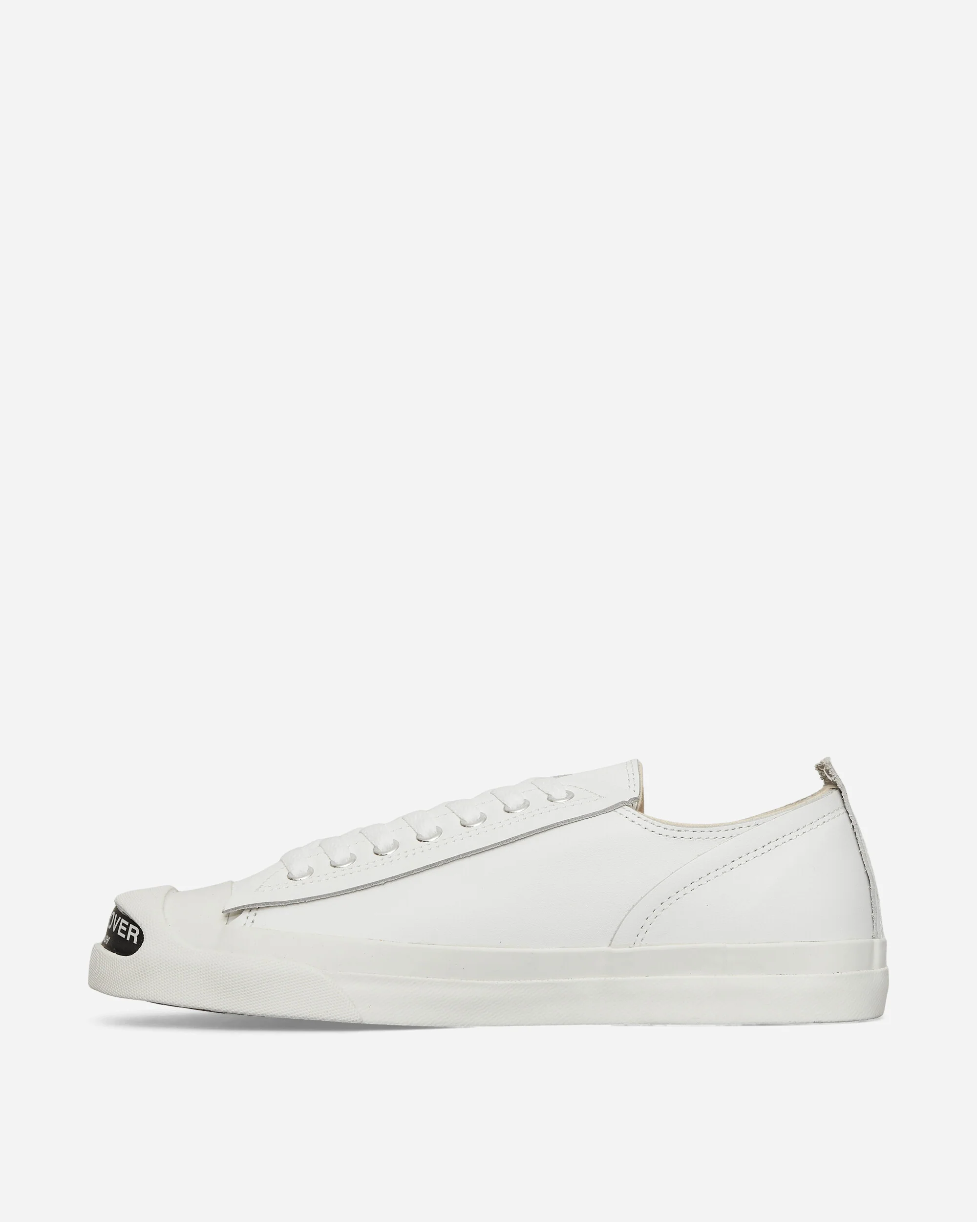 Men's Toe Logo Leather Sneakers White - Image 3