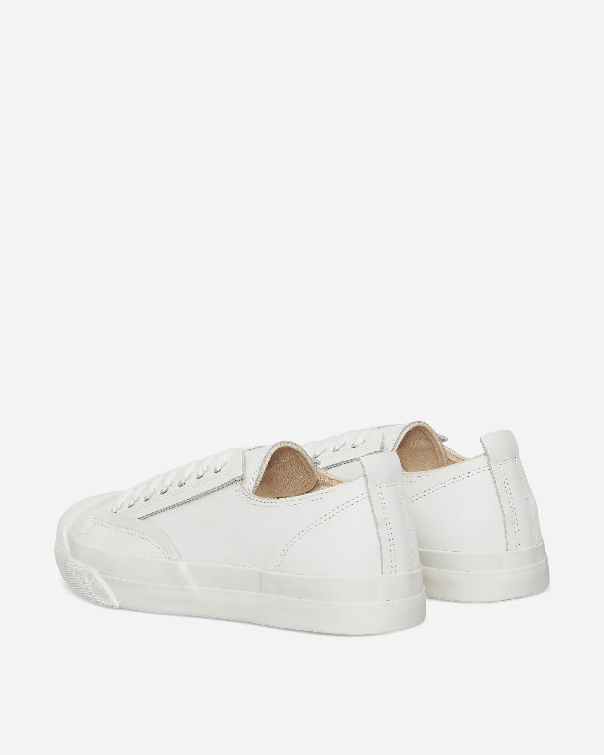 Men's Toe Logo Leather Sneakers White - Image 4