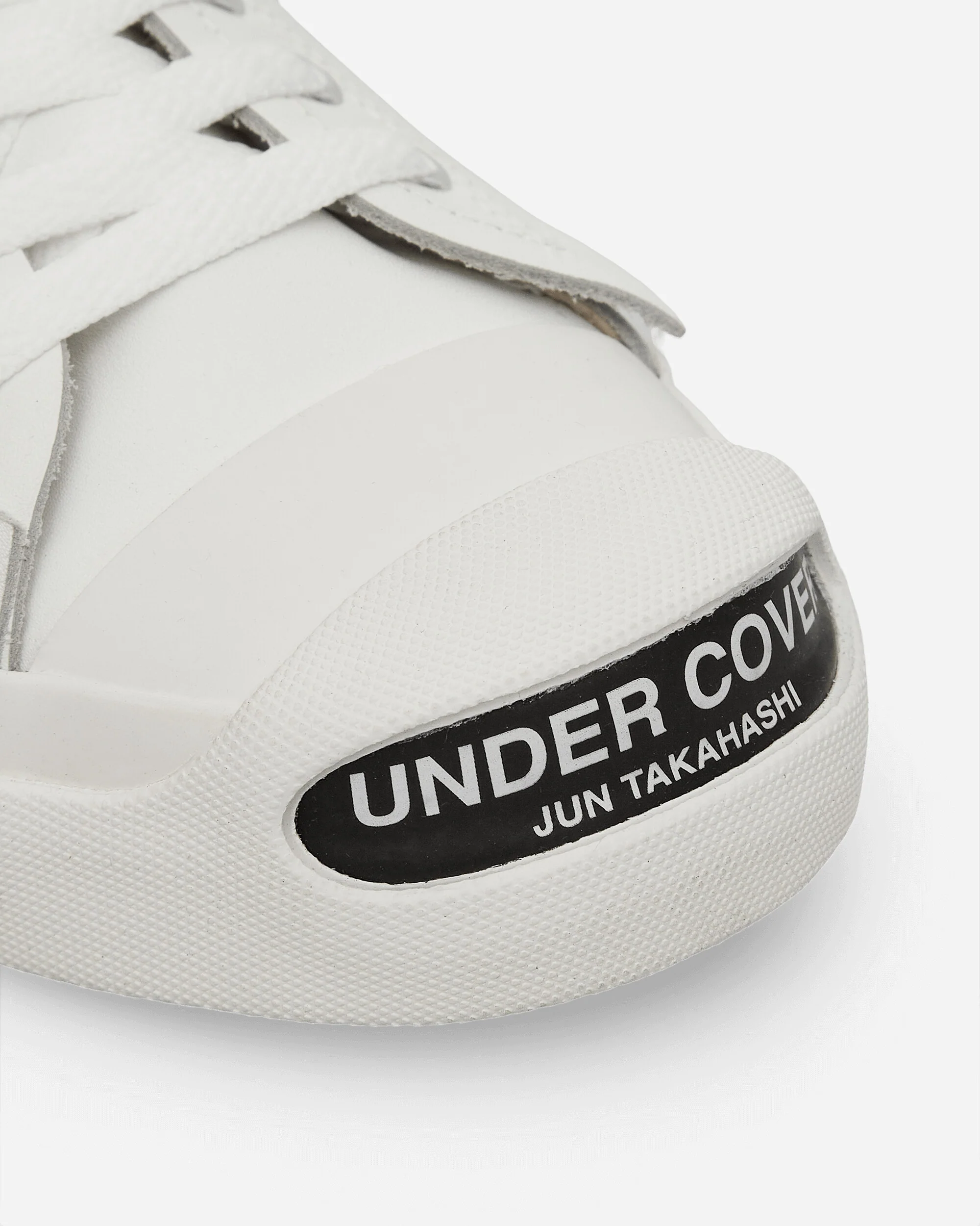 Men's Toe Logo Leather Sneakers White - Image 6